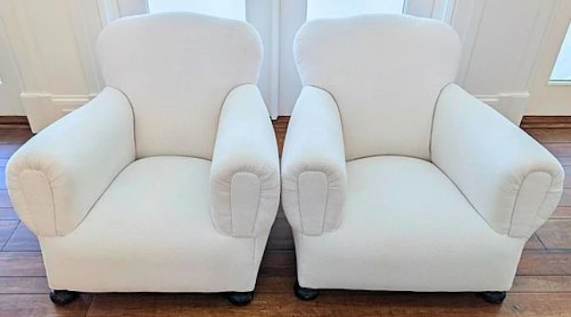 Pair of Modern Deep Arm Club Chairs