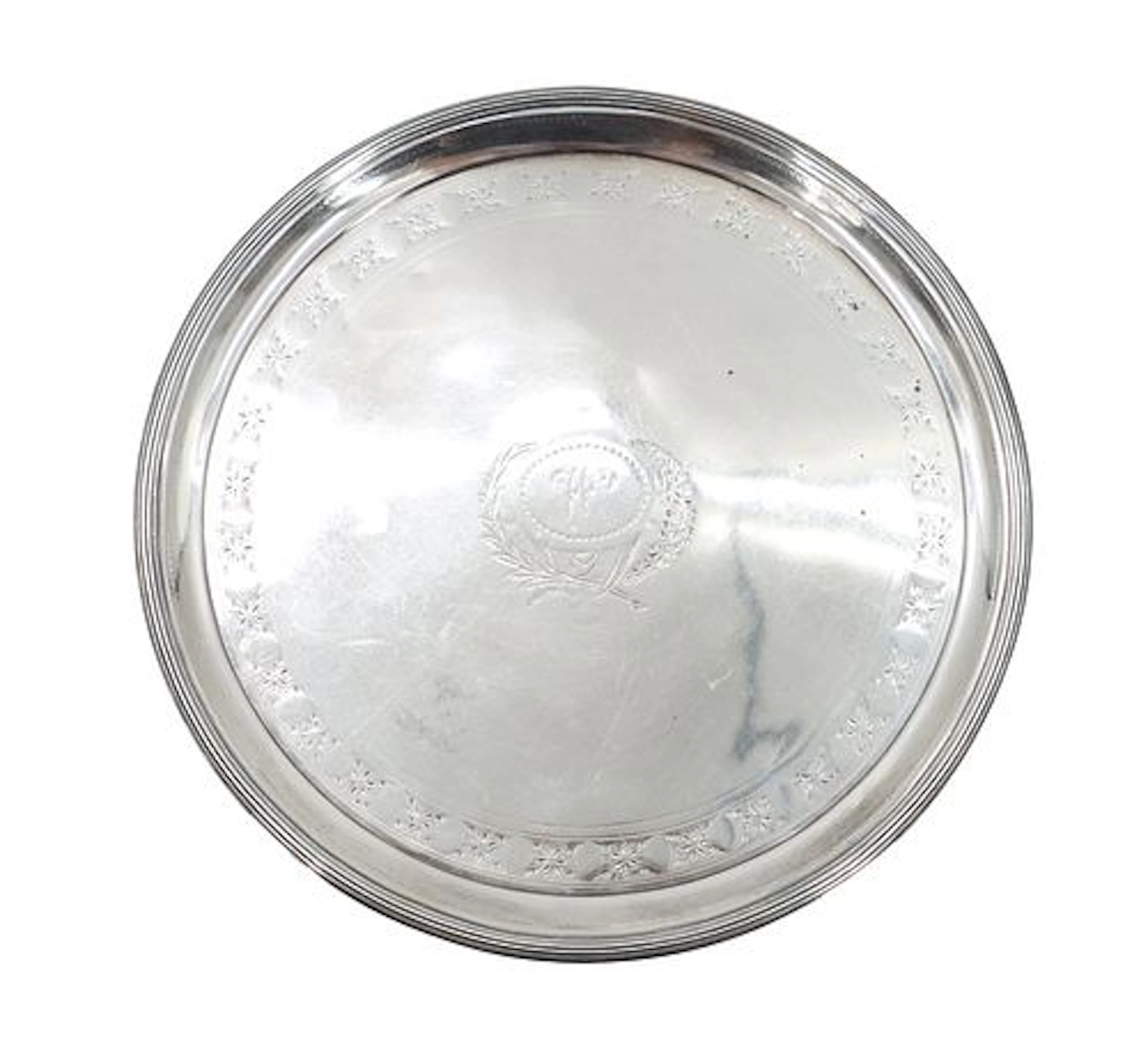 Antique Peter and Ann Bateman Sterling Silver Circular Platter - 19.310 ozt.