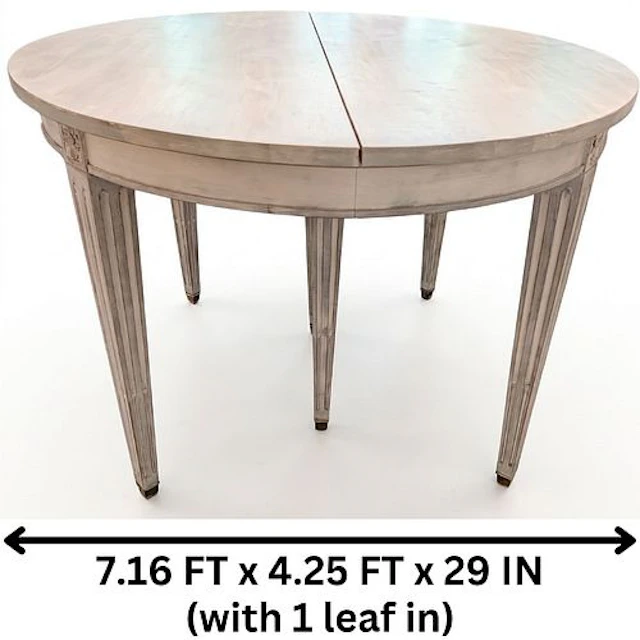 Classic Swedish Gustavian Style Wooden Center and Dining Table with