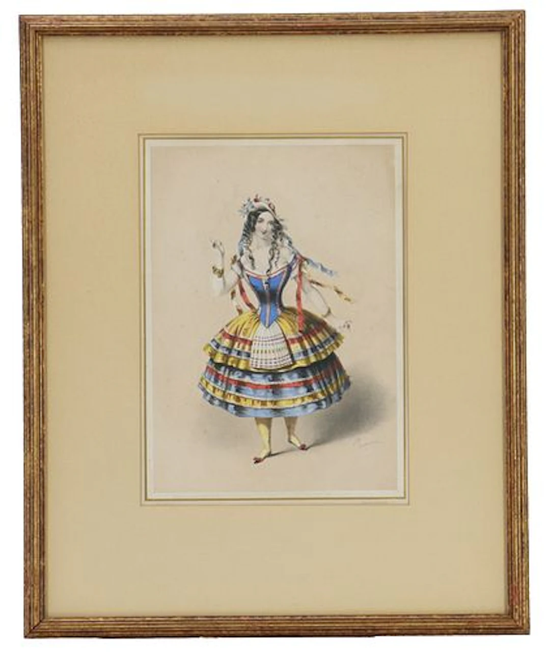 John Brandard (1812-1863) British, Hand Colored Ballerina Lithograph