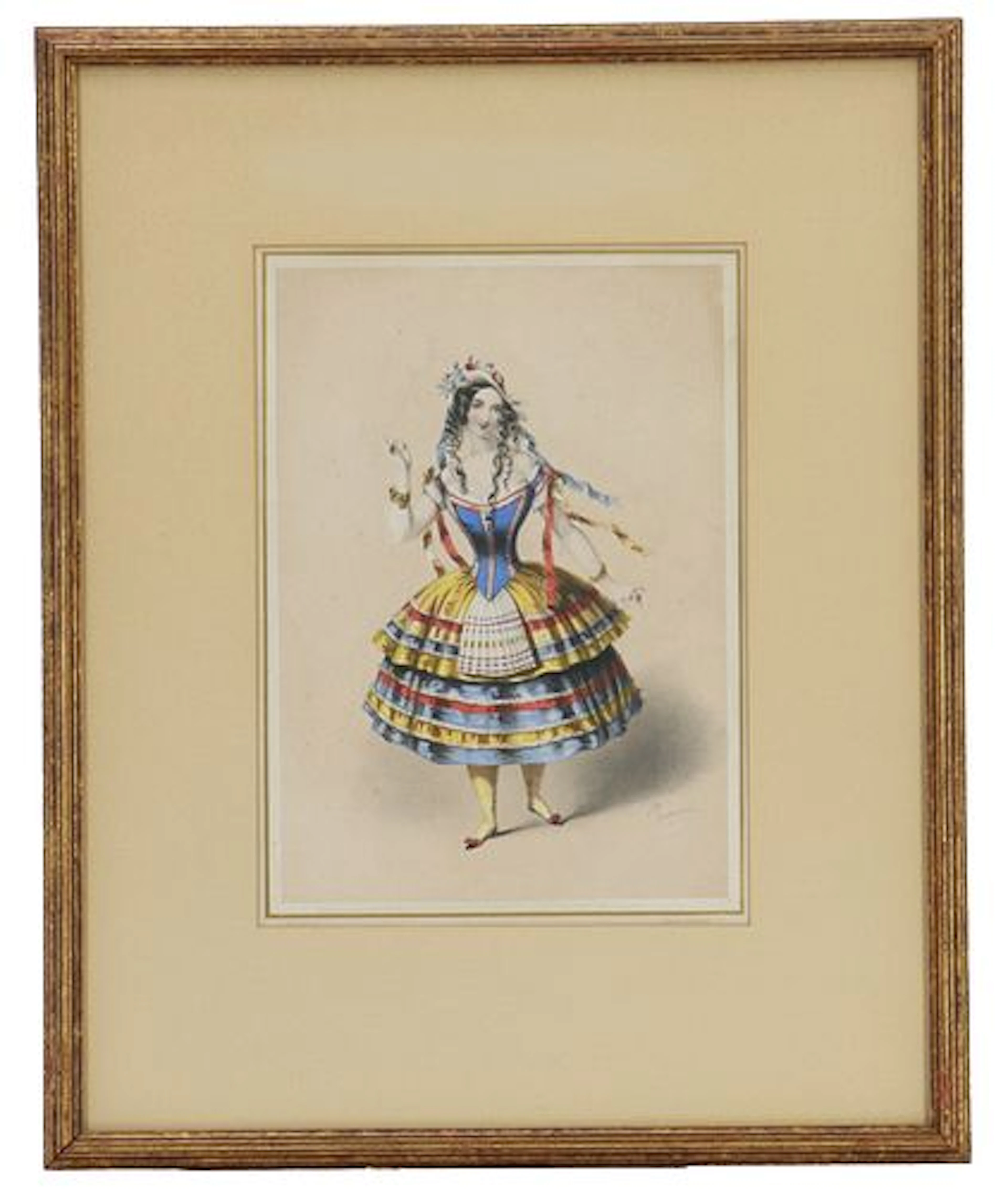 John Brandard (1812-1863) British, Hand Colored Ballerina Lithograph