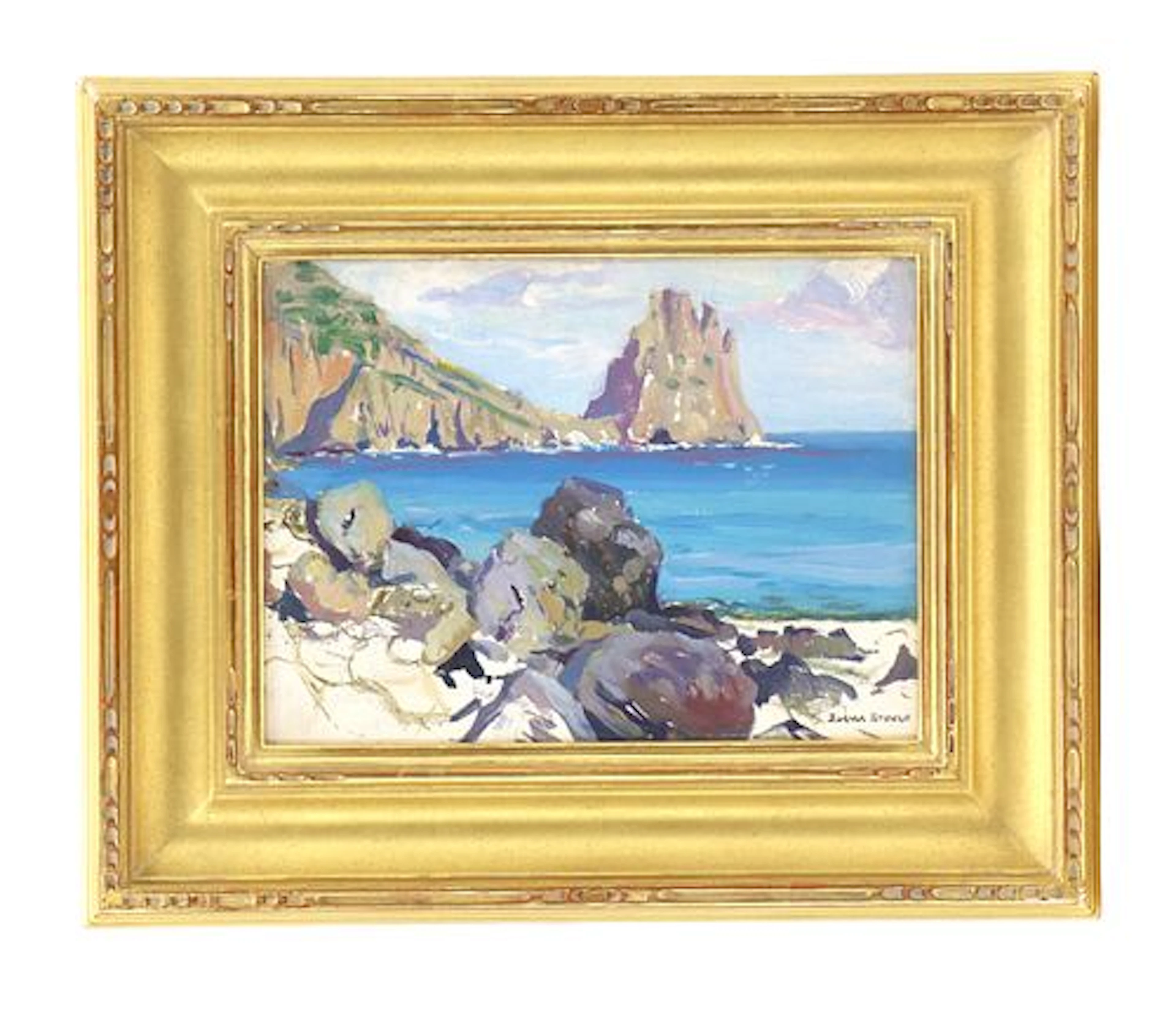 Zulma Steele (1881-1961) American, Oil on Board Coastal Landscape