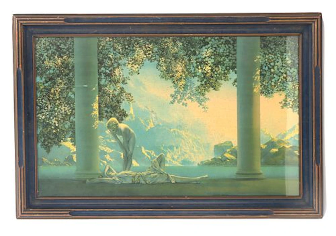 Maxfield Parrish (1870 -1966) American, "Daybreak" Antique Framed Lithograph