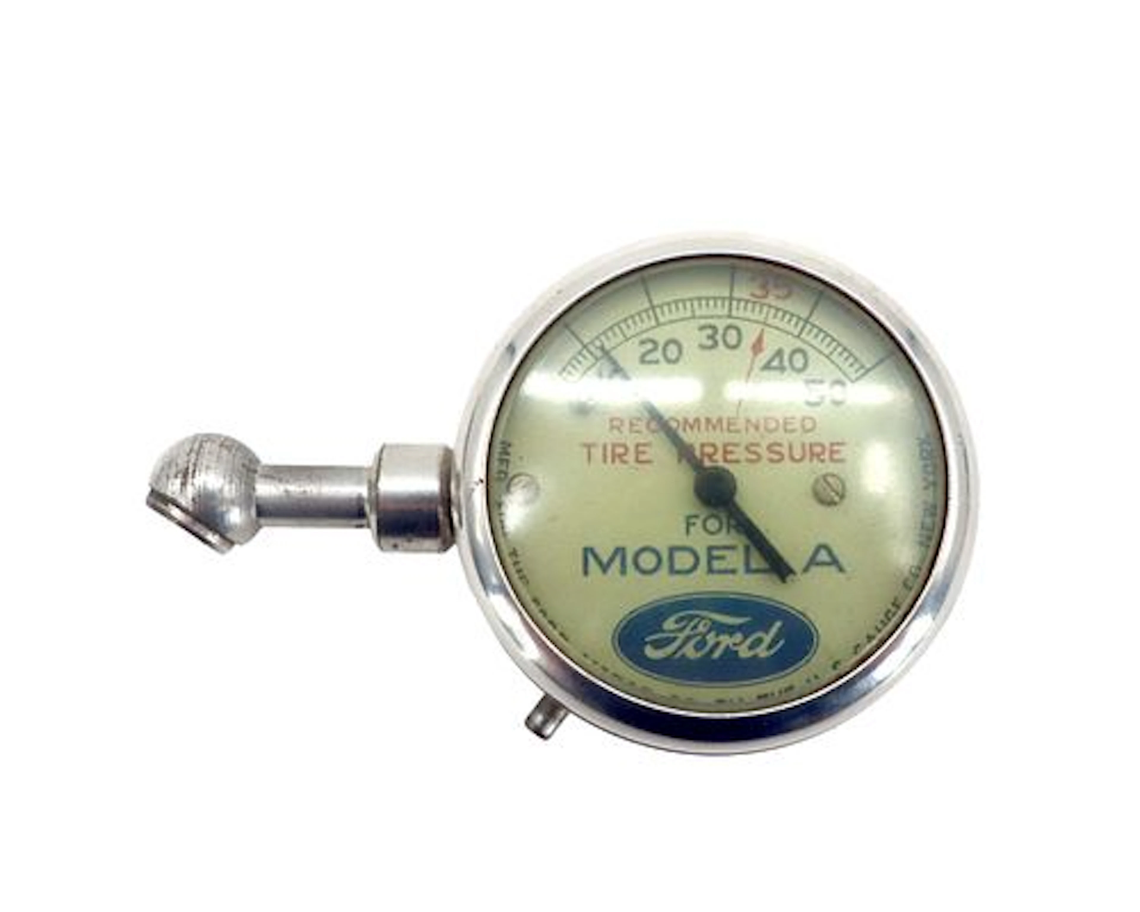 Vintage Antique Ford Model A Tire Pressure Gauge by U.S. Gauge Co.