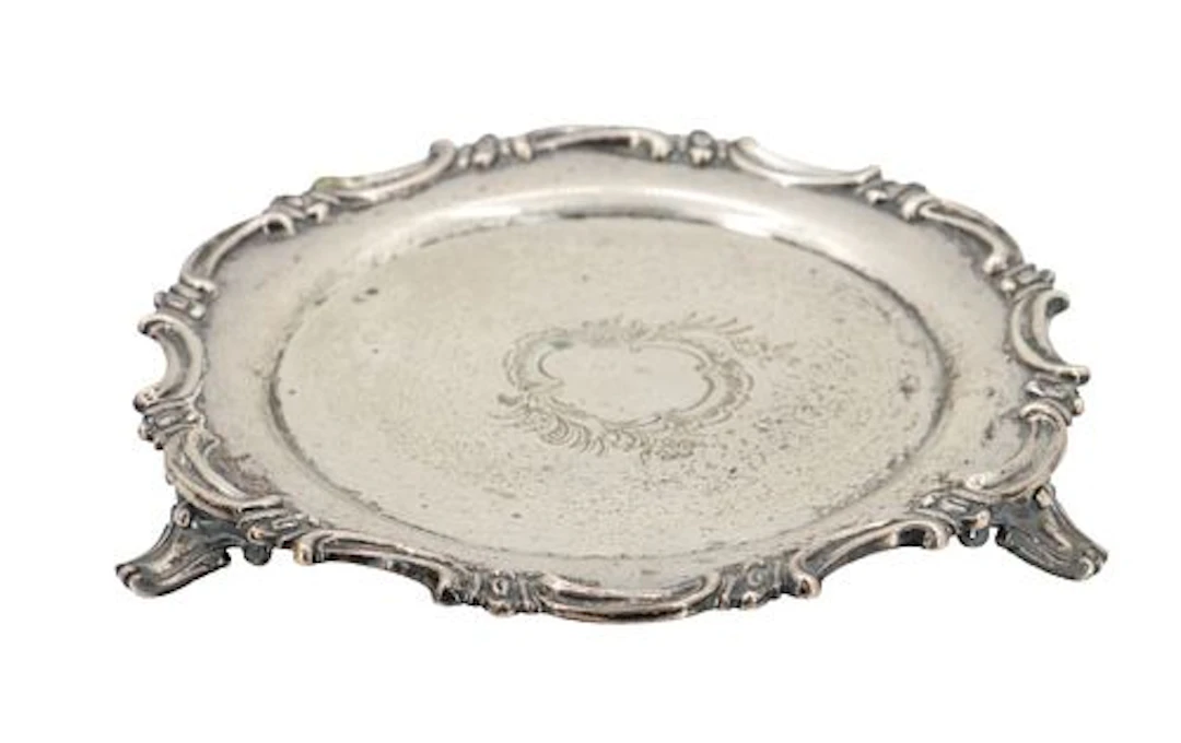 Mid 19th-Century William Forbes American Coin Silver Footed Salver - 8.175 ozt.