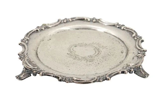 Mid 19th-Century William Forbes American Coin Silver Footed Salver - 8.175 ozt.