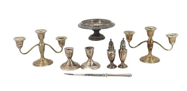 (8) Vintage American Weighted Sterling Silver Items