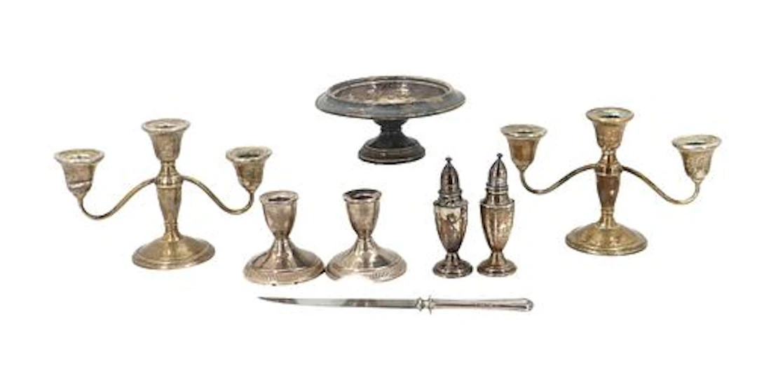 (8) Vintage American Weighted Sterling Silver Items