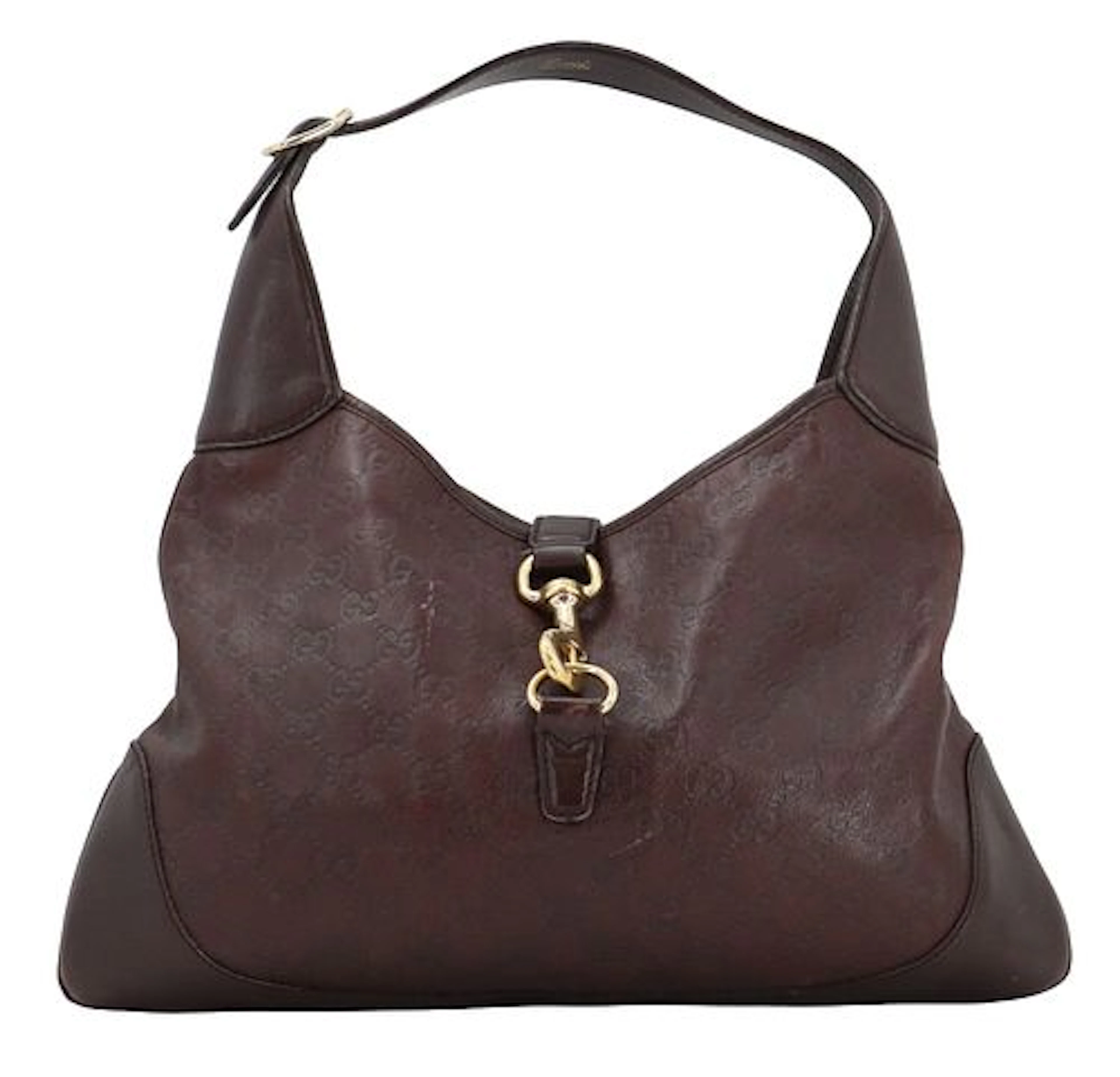 Gucci Dark Brown Guccissima Leather Jackie Hobo Bag