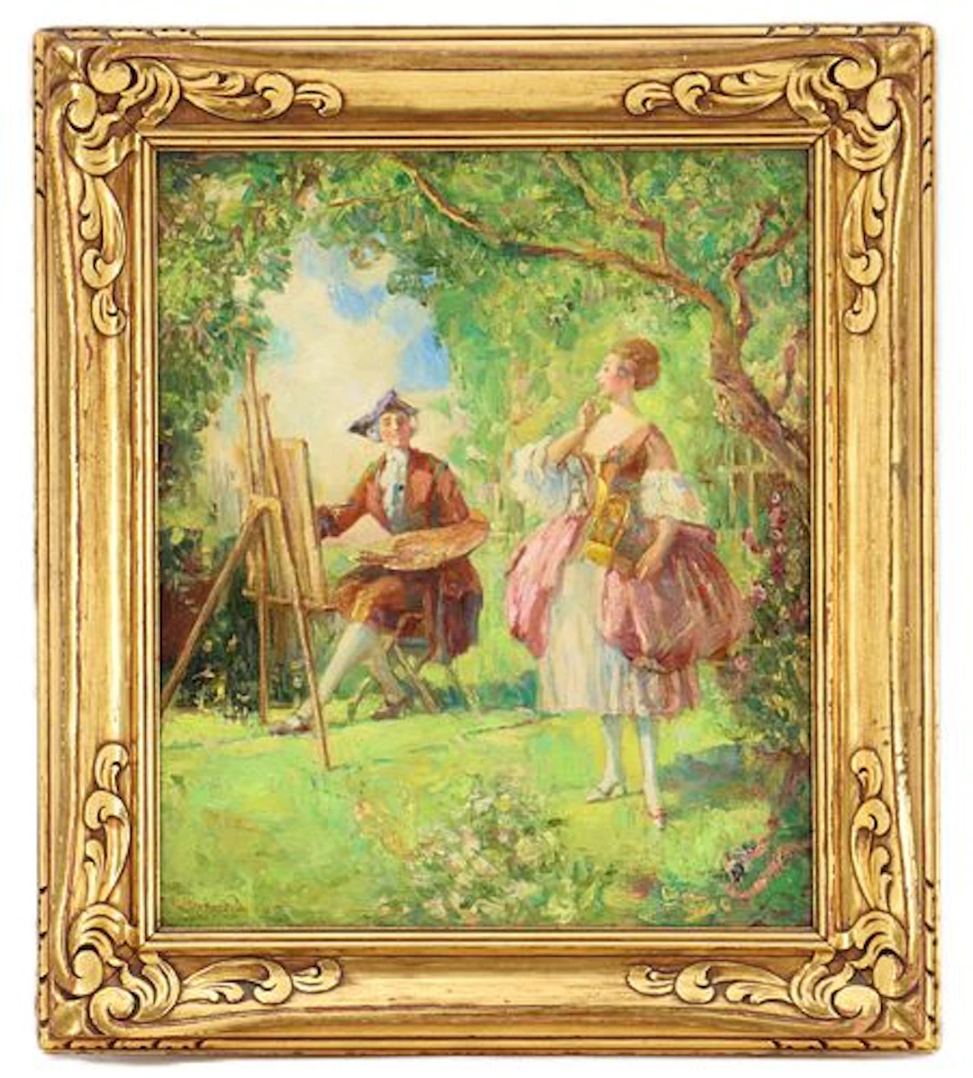 Guglielmo Righini (1893–1975) Italian, Oil on Canvas Impressionist