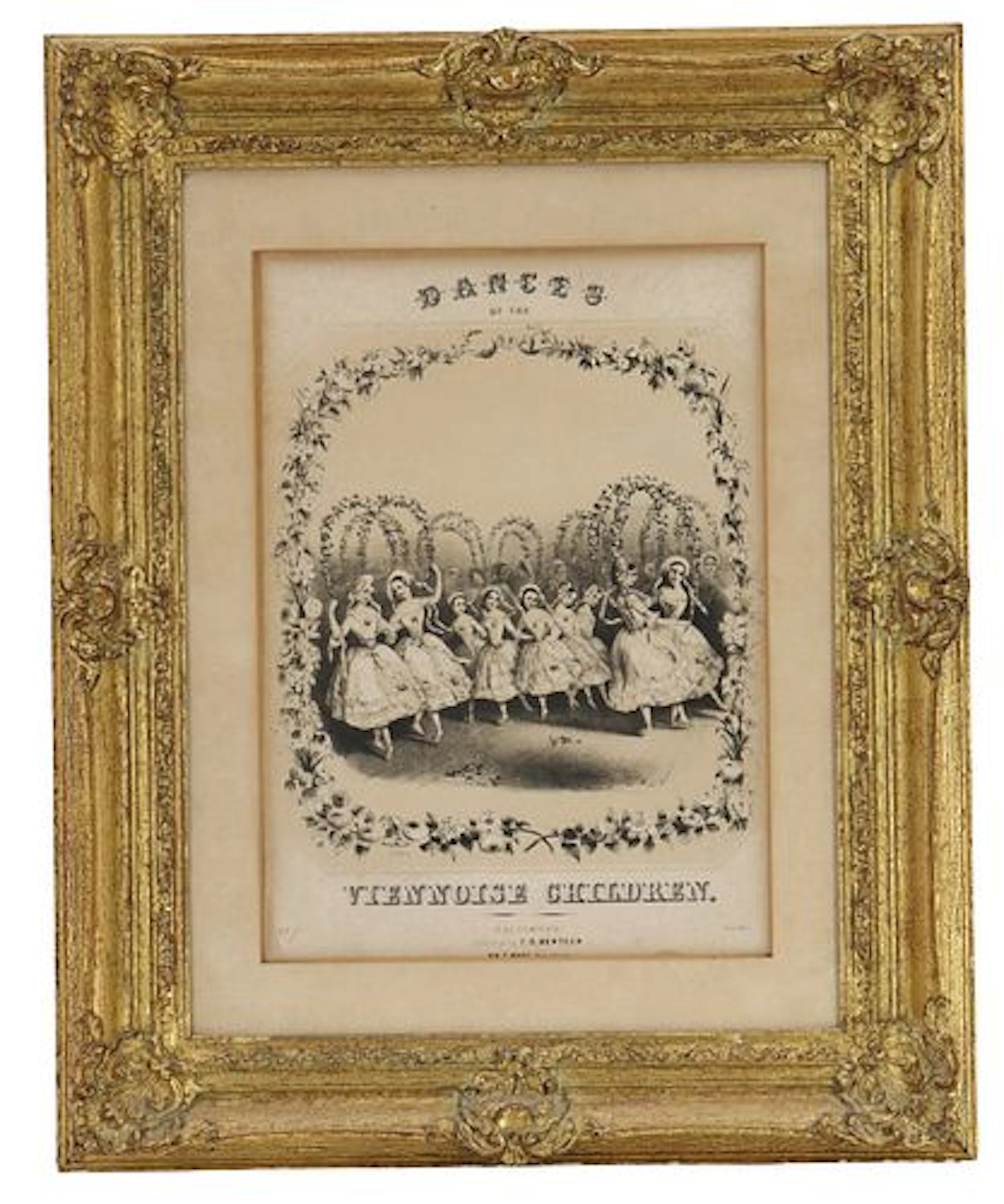 Mid 19th Century American Lithographic Sheet Music Cover "Dances of