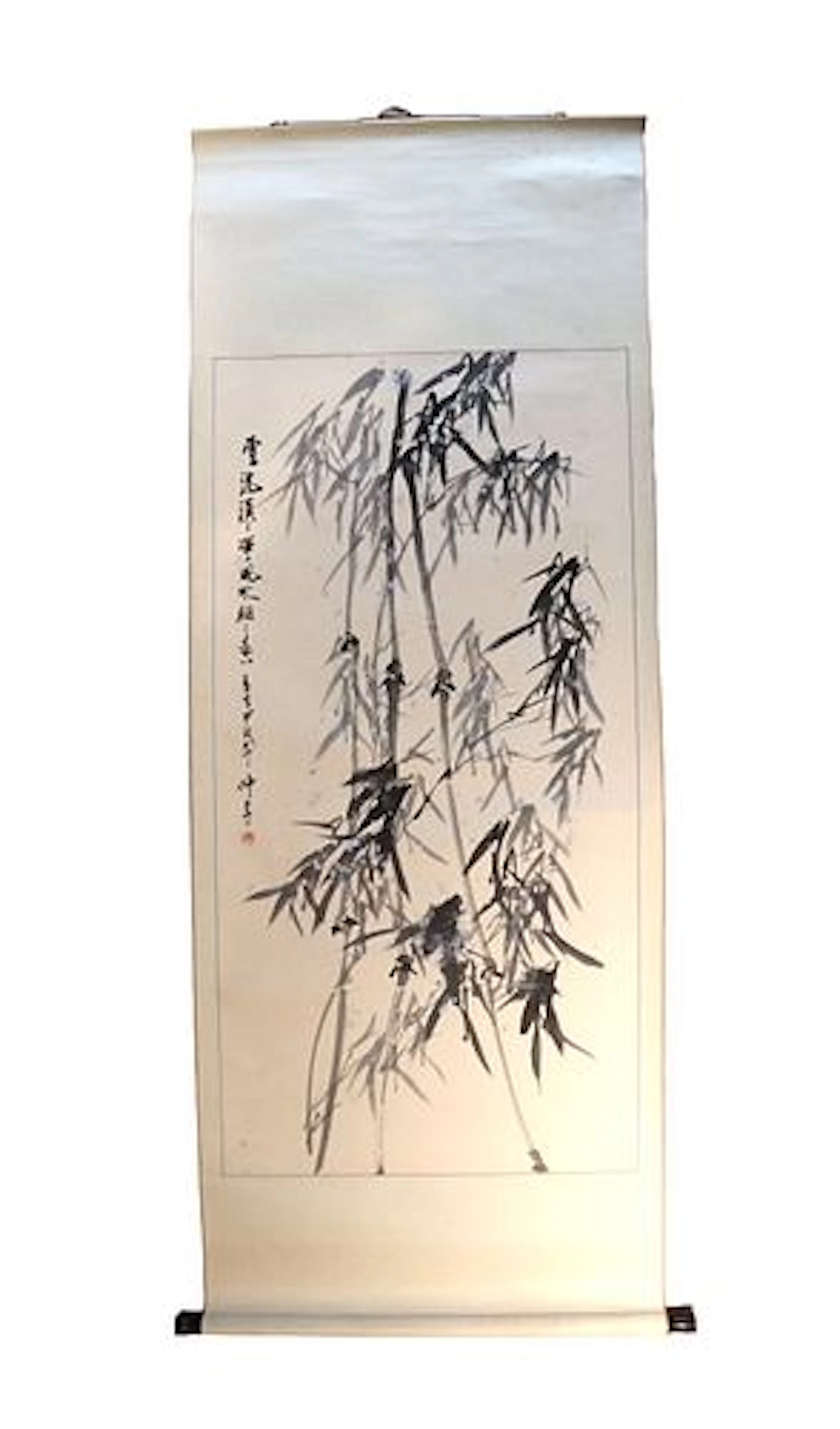 Japanese Kakejiku Hanging Scroll with Bamboo Image