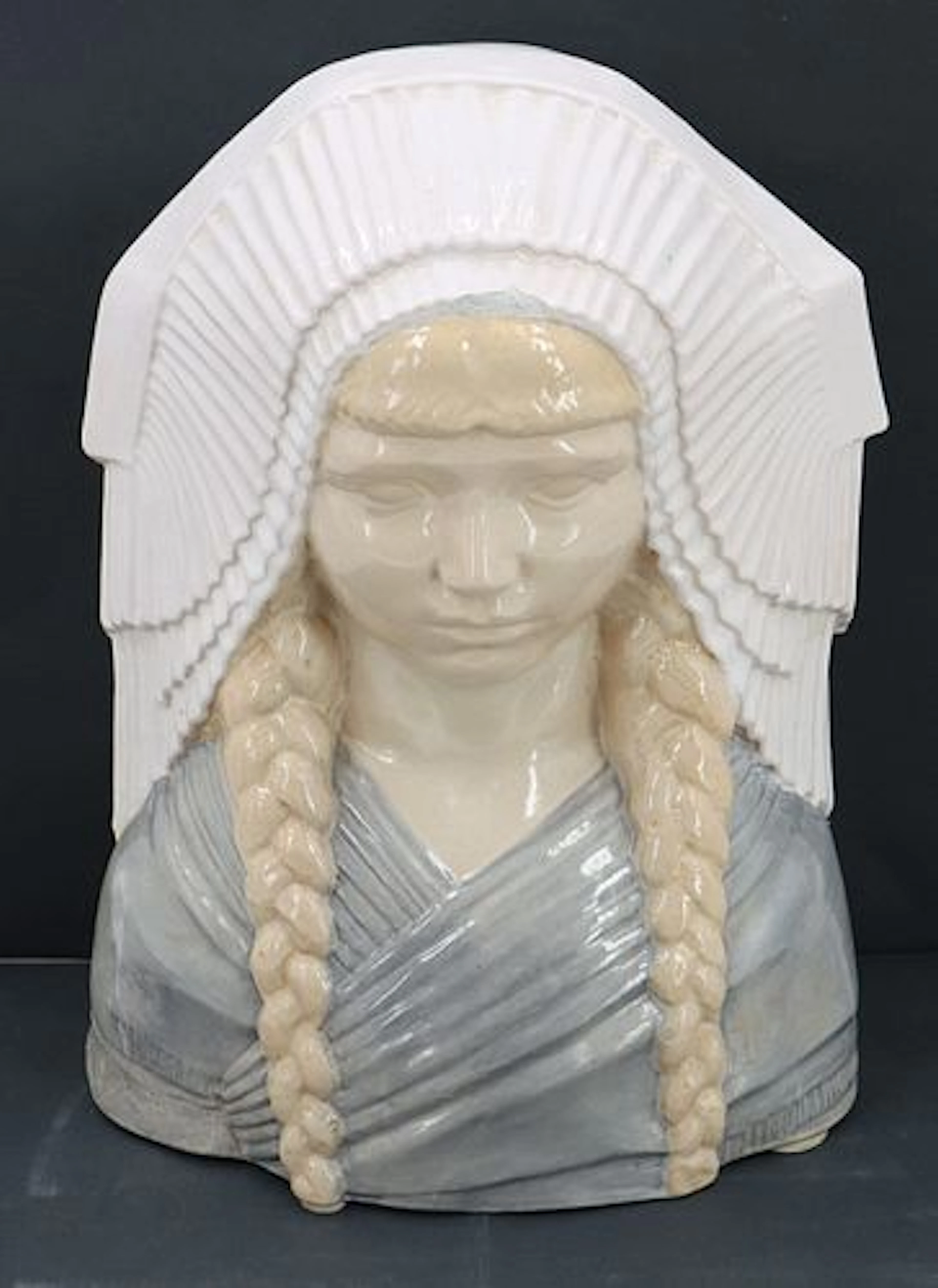 Louis-Henri Nicot (1878-1944) French, Ceramic Art Deco Bust of a Young