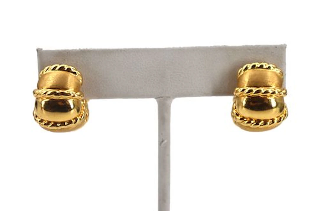 18k Yellow Gold Hoop Earrings - 5.6 g.