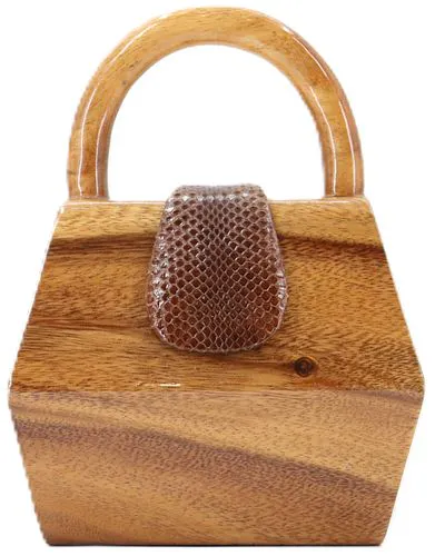 Timmy Woods Carved Wood Handbag