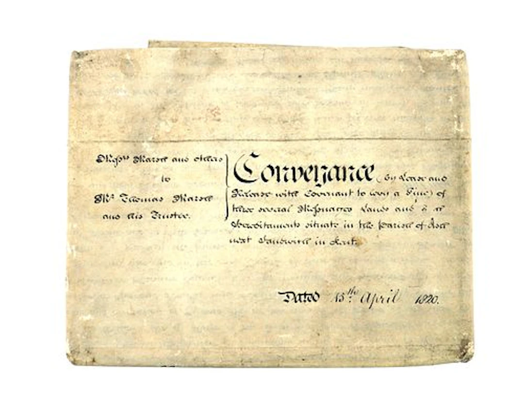 1820 English Tripartite Land Deed