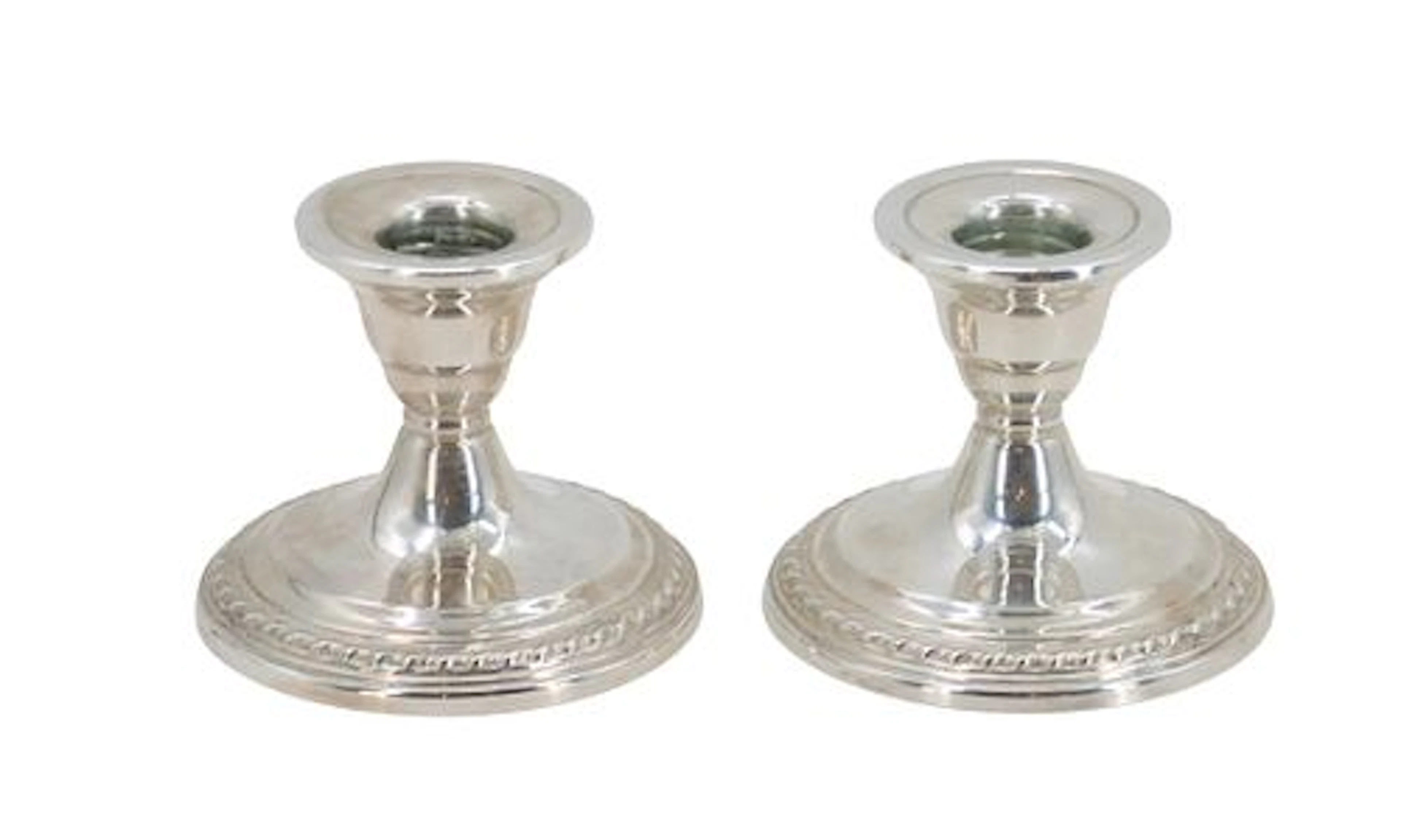 (2) American La Pierre Weighted Sterling Candle Holders