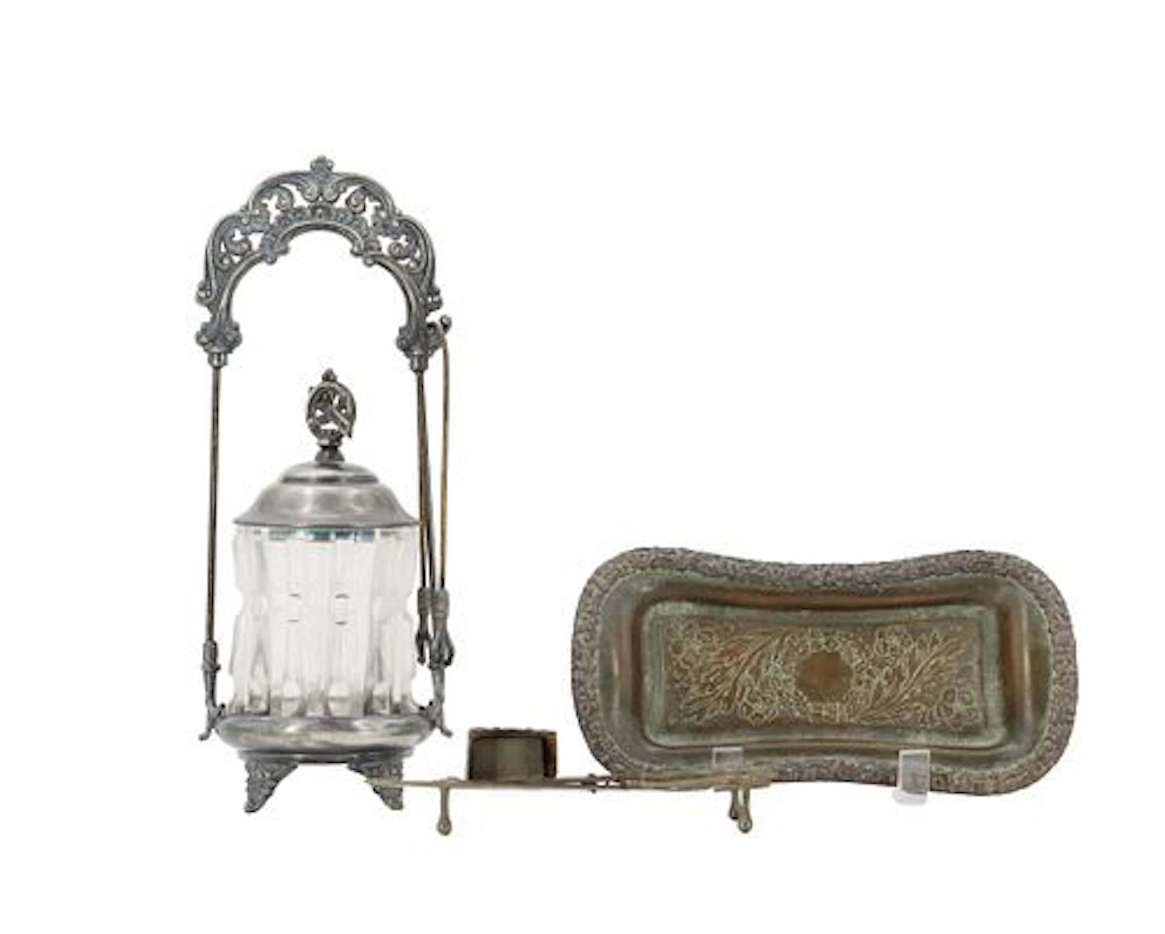 (3) Piece Victorian Era Silverplated Pickle Castor Set