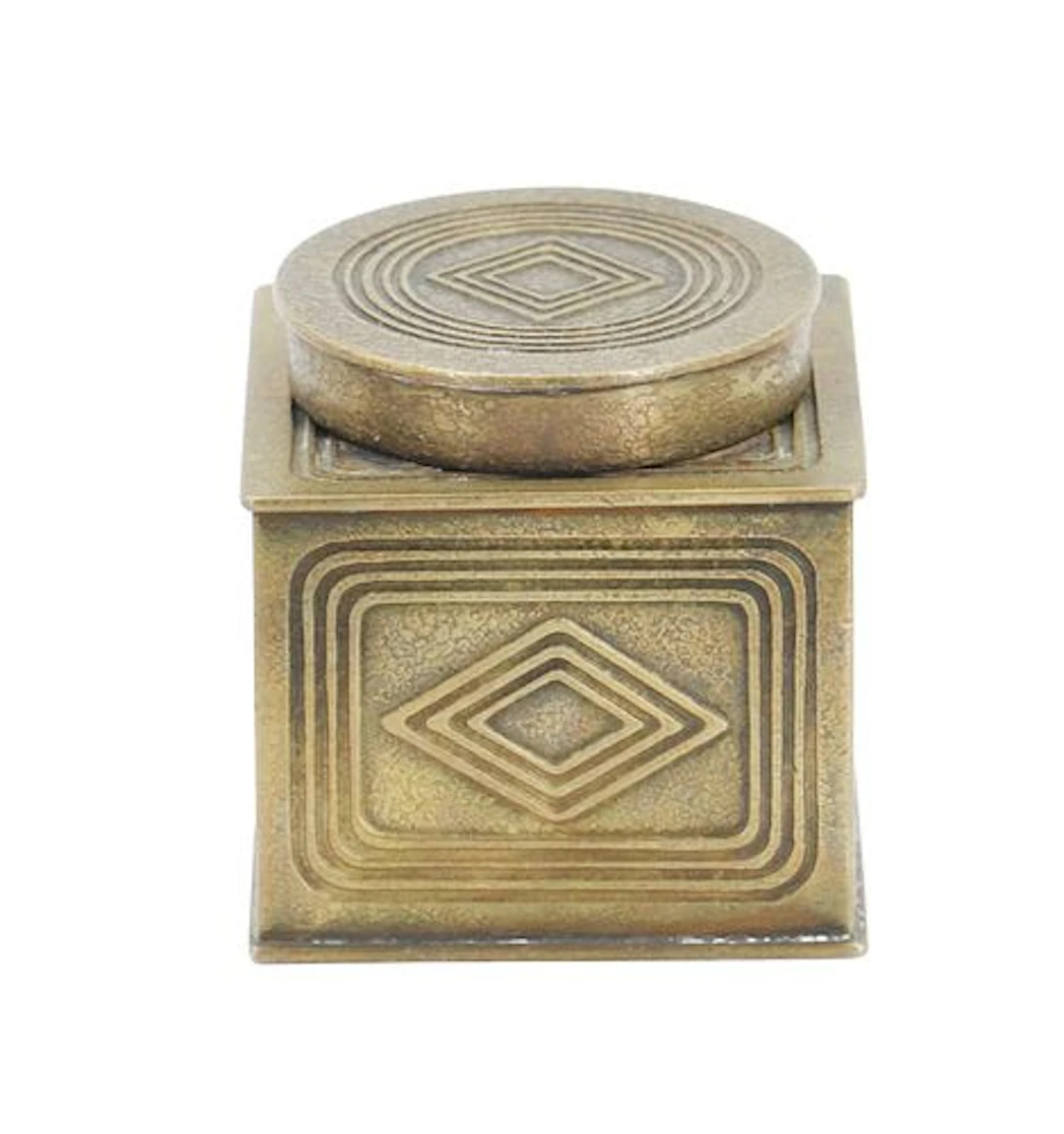 Tiffany Studios New York "Graduate" Pattern Bronze Dore Inkwell