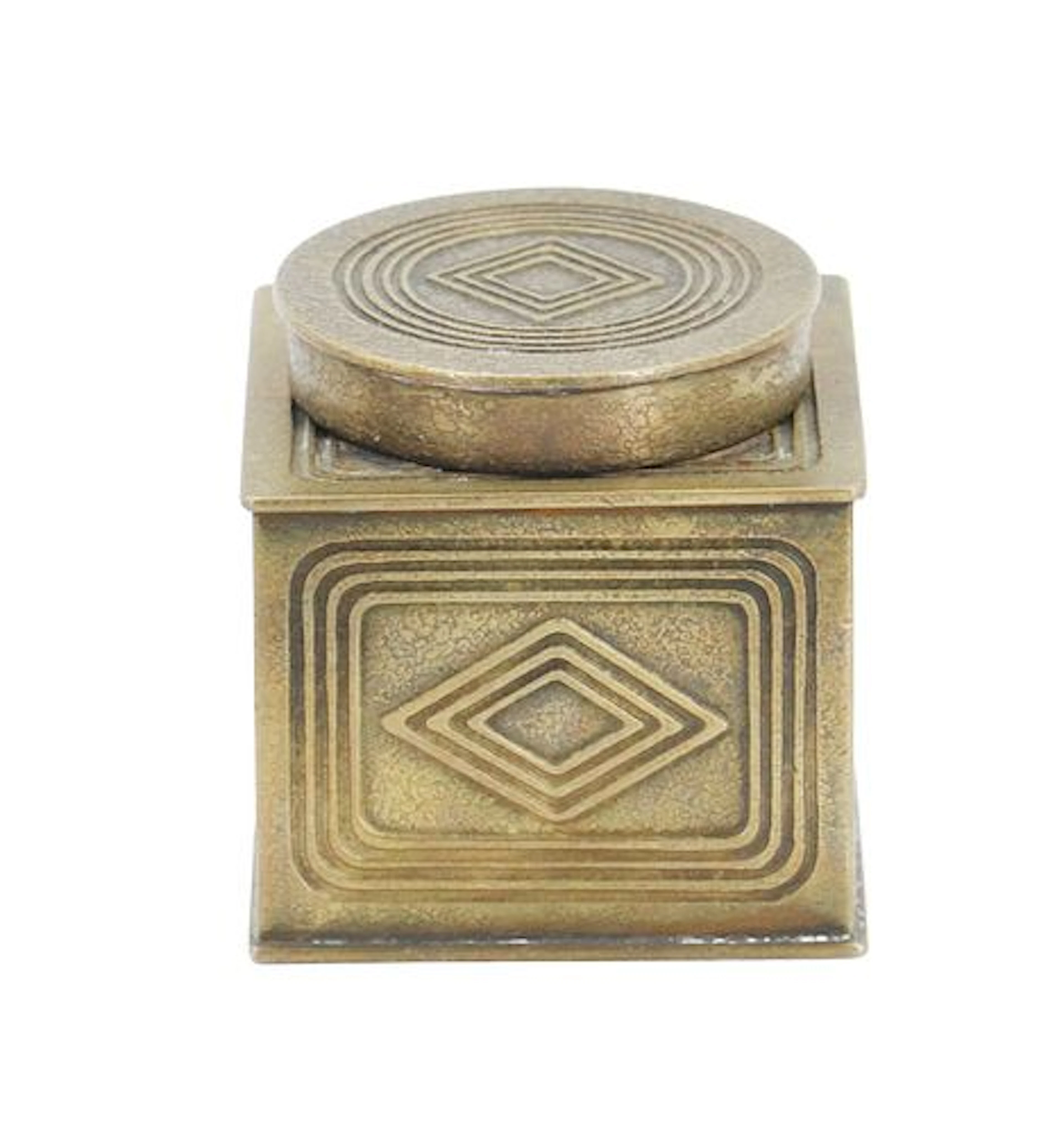 Tiffany Studios New York "Graduate" Pattern Bronze Dore Inkwell