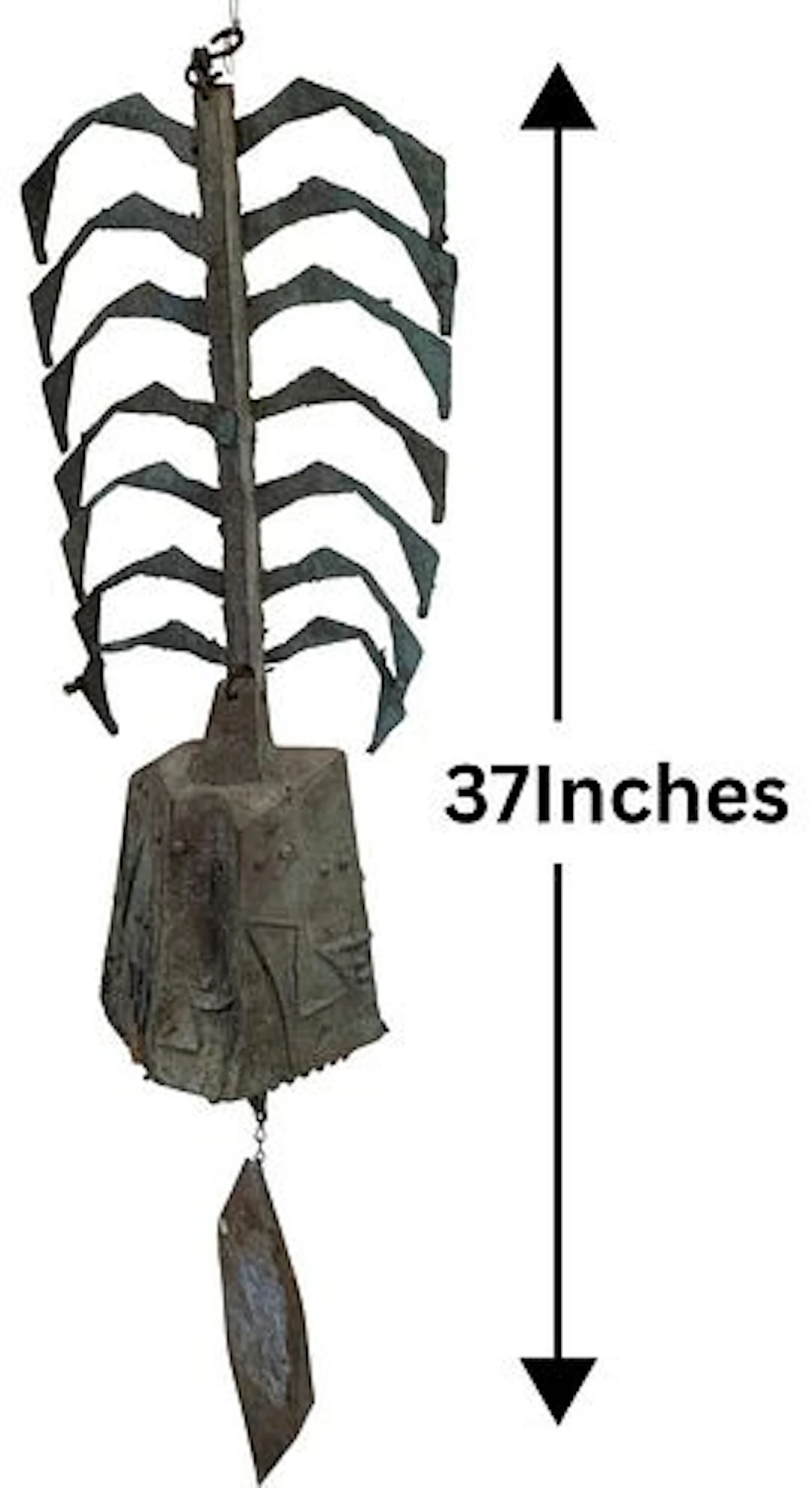 Vintage Paolo Soleri for Arcosanti Bronze Wind Bell with Ribbed Design