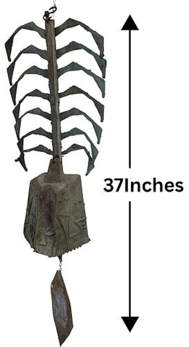Vintage Paolo Soleri for Arcosanti Bronze Wind Bell with Ribbed Design