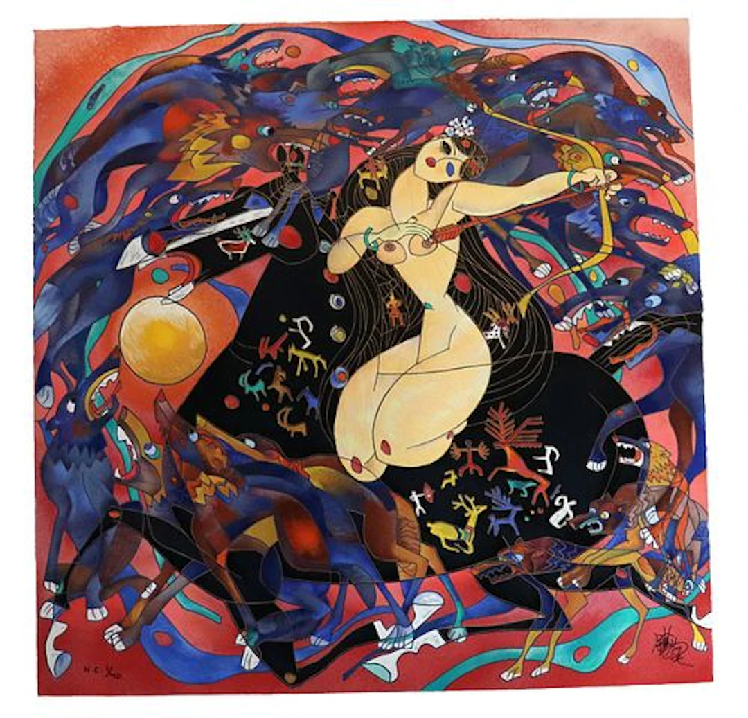 Jiang Tiefeng (Born 1938) Chinese/American, "Huntress" Hors de Commerce