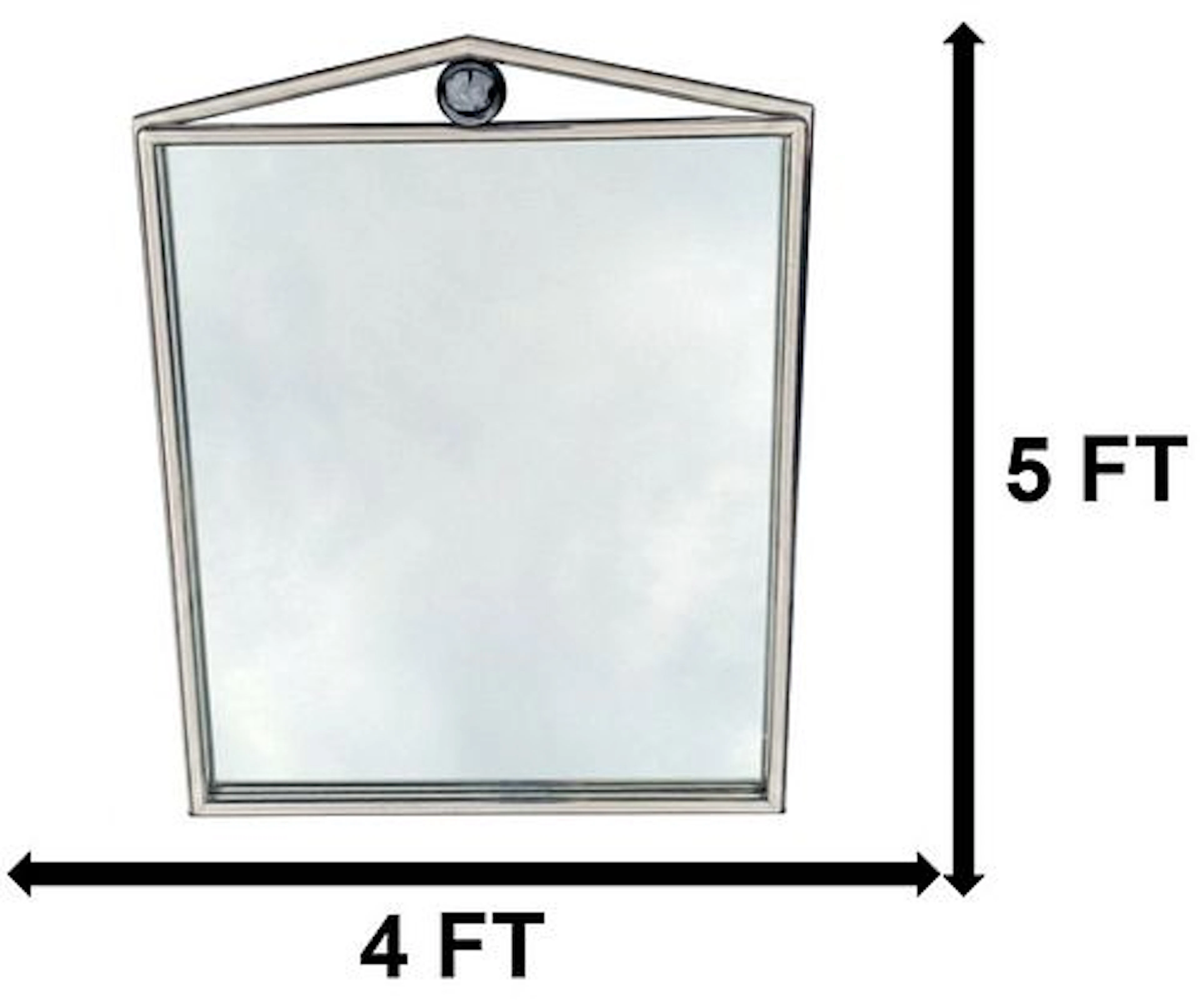 Heavy Large American Mid Century Modern Chrome Wall Mirror