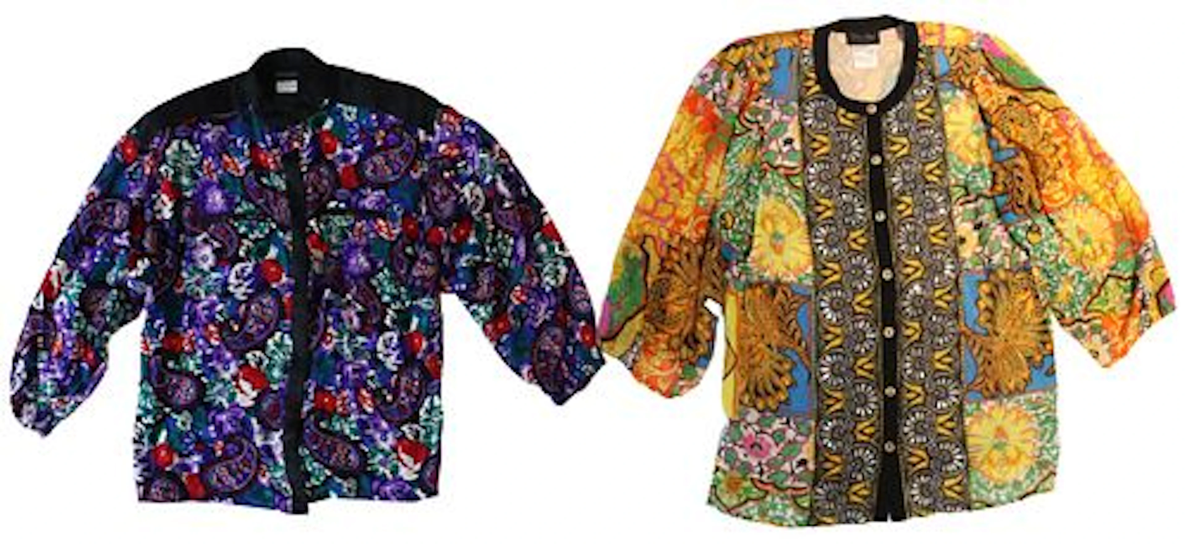 (2) Diane Freis Original 100% Silk Printed Jackets