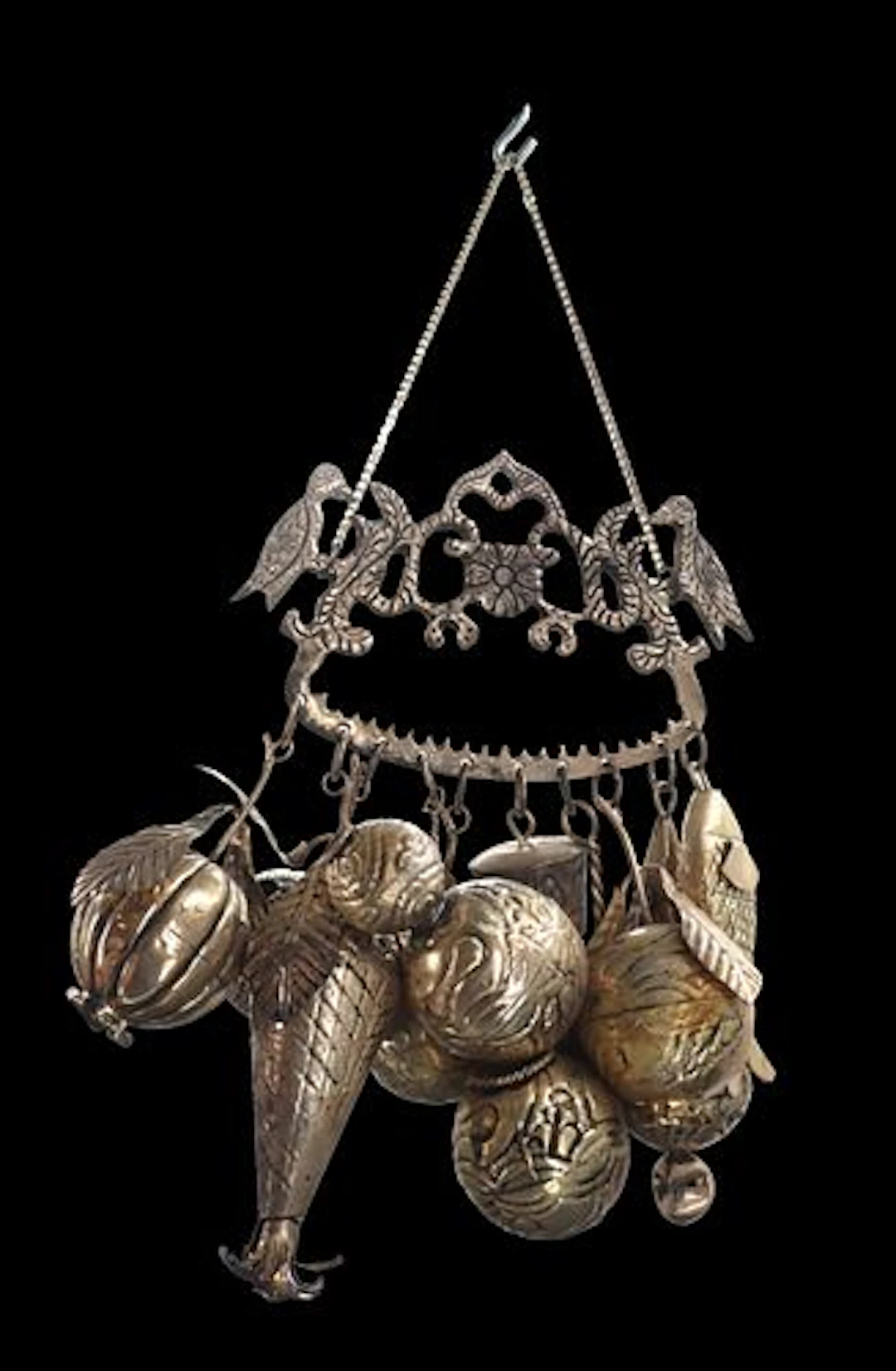 Vintage Afro-Brazilian Silver-Plated Penca de Balanganda Charm Holder