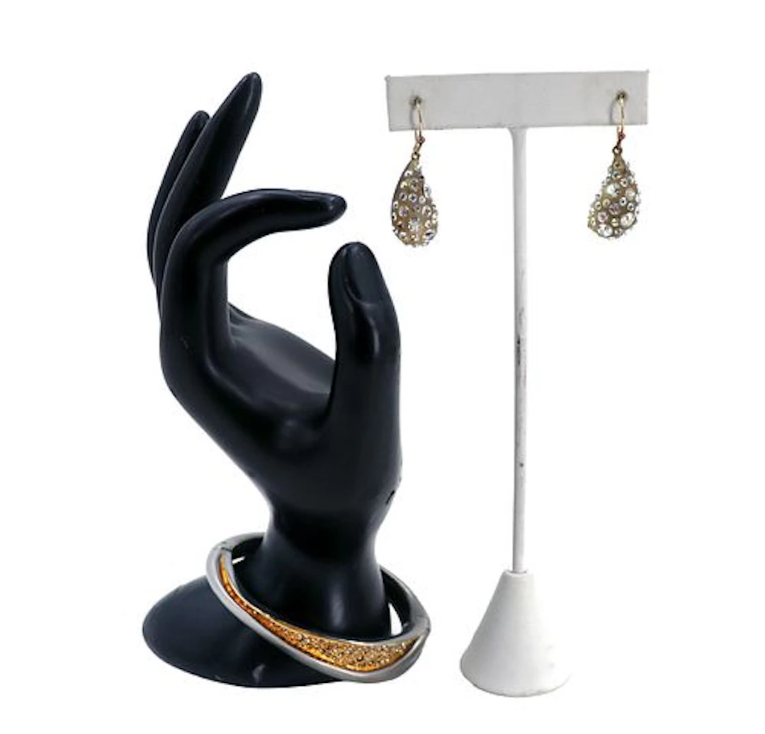 Alexis Bittar Crystal Encrusted Lucite Bangle & Teardrop Earrings Set