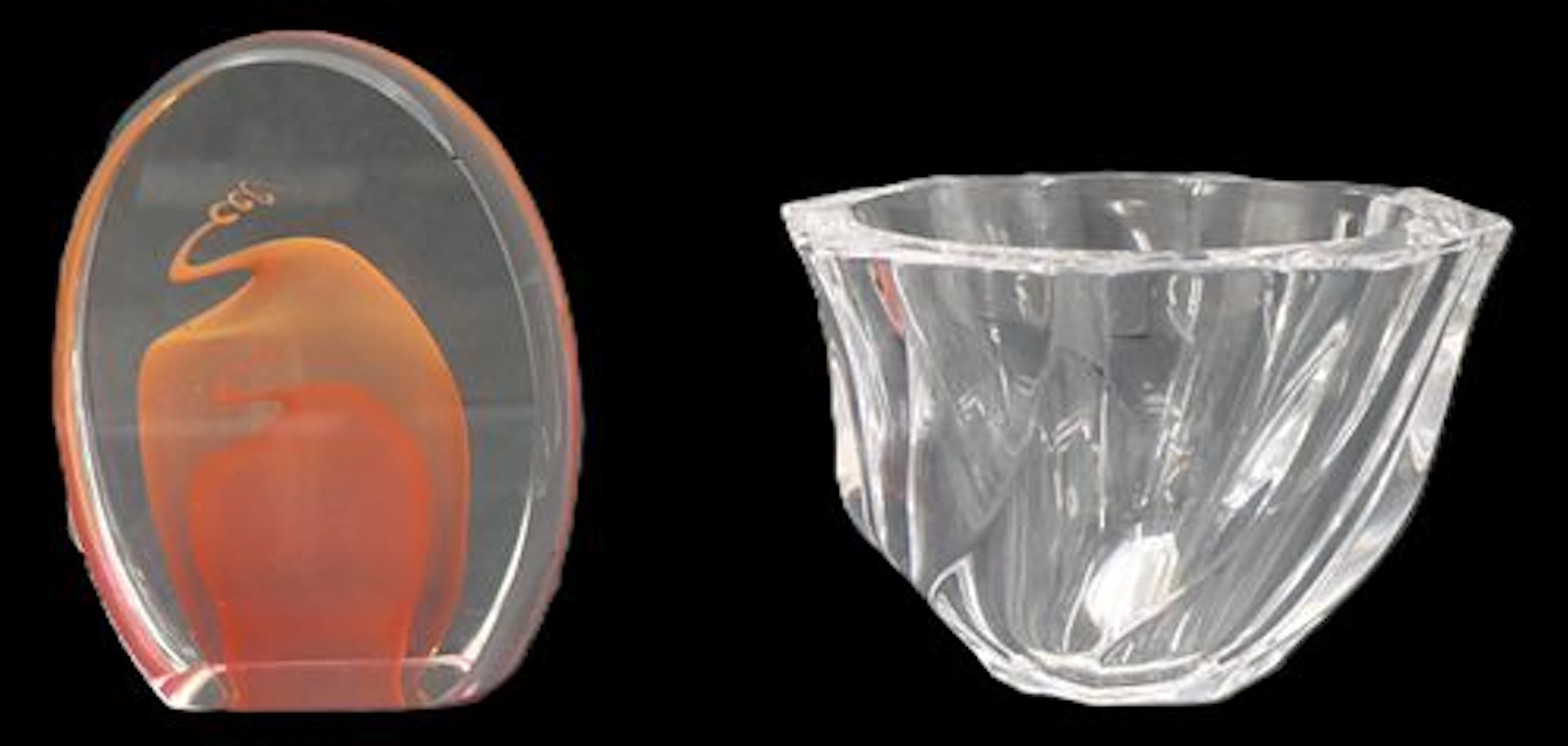 (2) Signed Art Glass Pieces