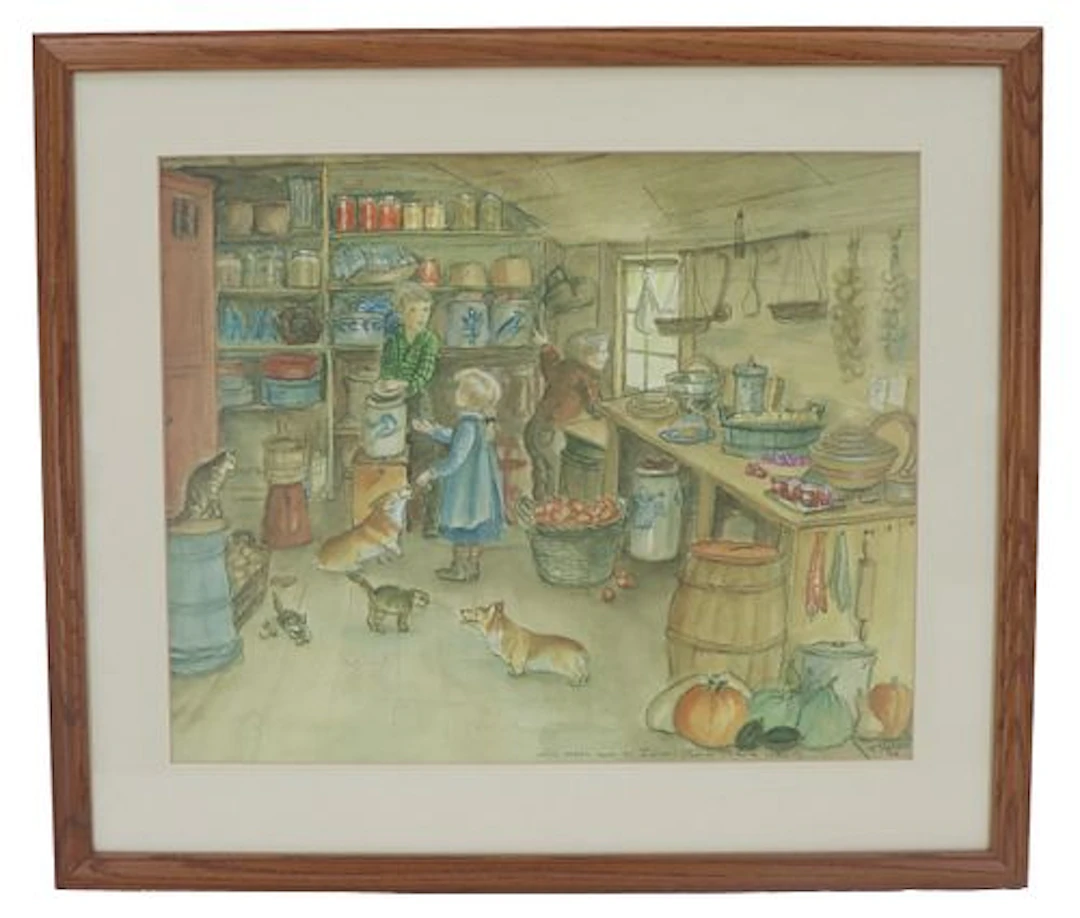 Tasha Tudor (1915-2008) American, "The Harvest Pantry" Personalized