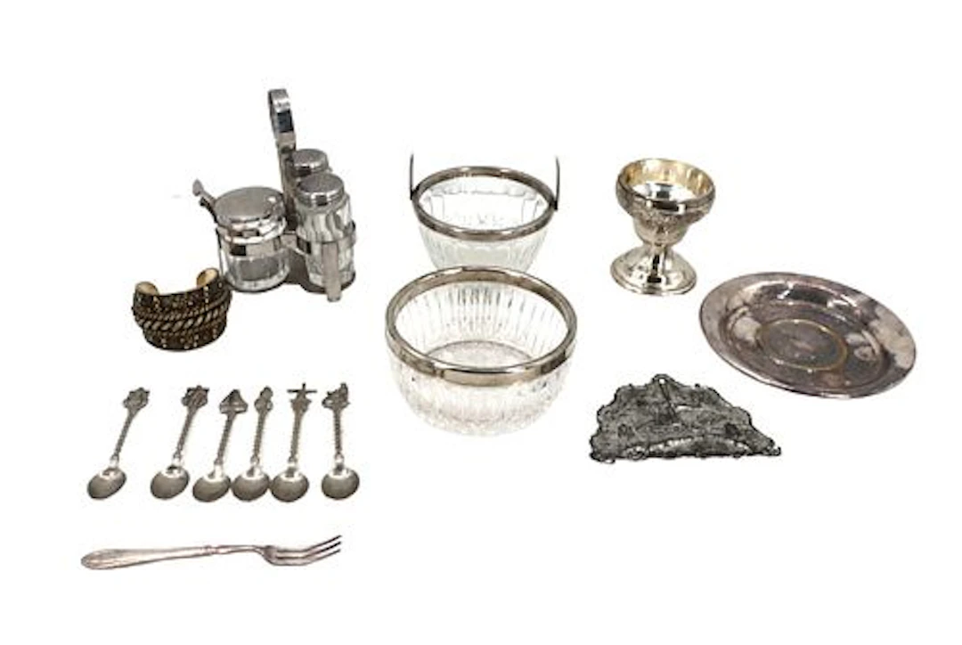 (13) Vintage Silver Plated Tabletop Accessories