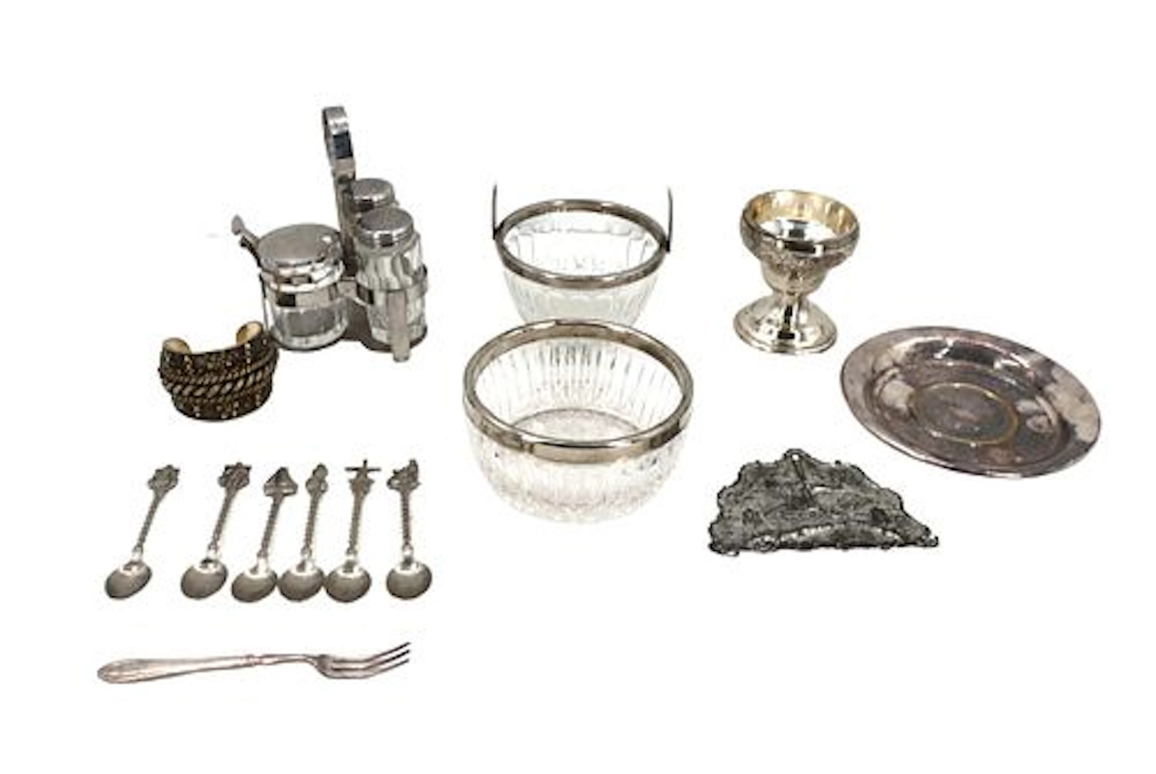 (13) Vintage Silver Plated Tabletop Accessories