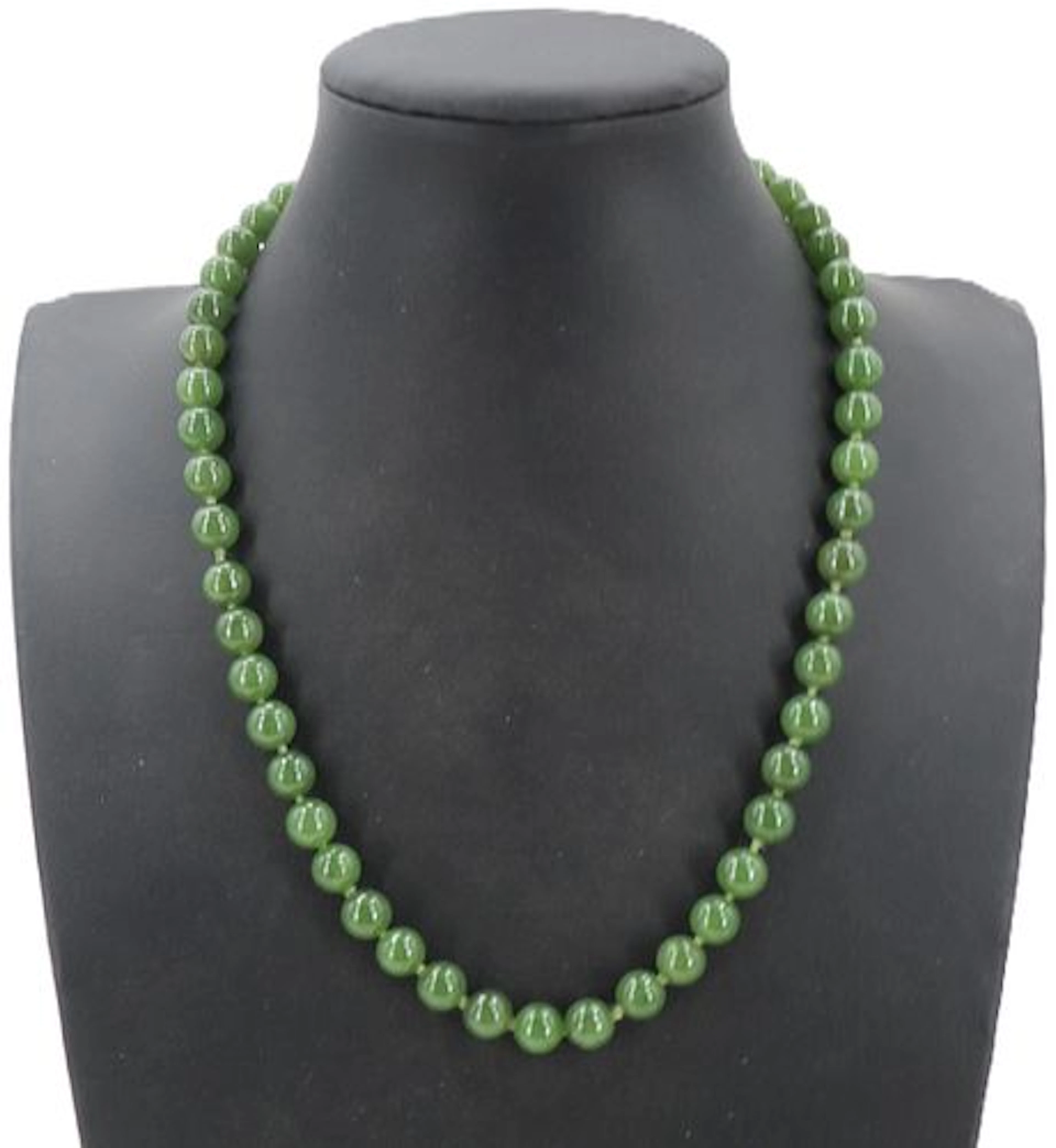 Jade Beaded Necklace with 14k Gold Clasp