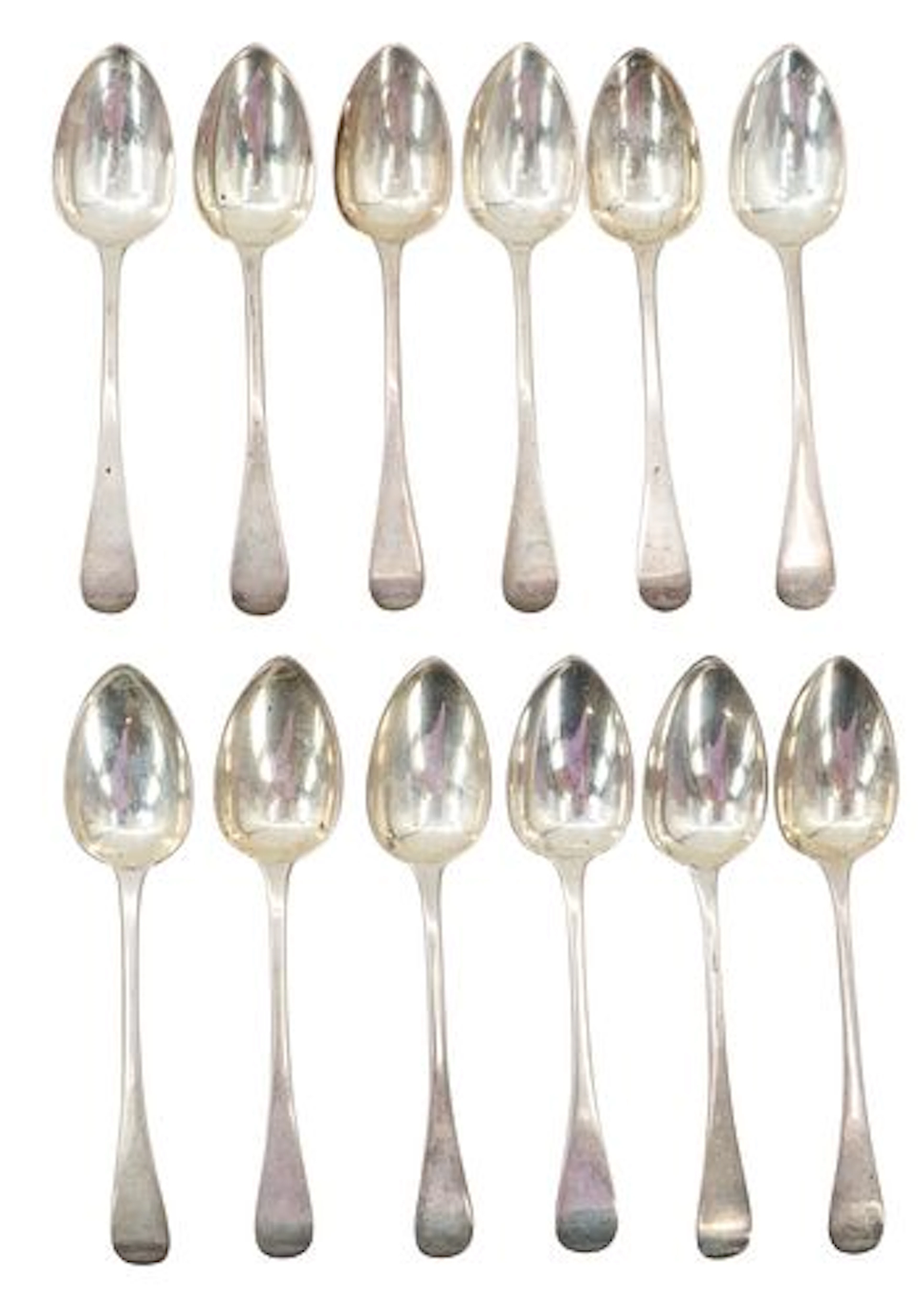 (12) Irish William Cummins Sterling Silver Spoons - 8.905 ozt.