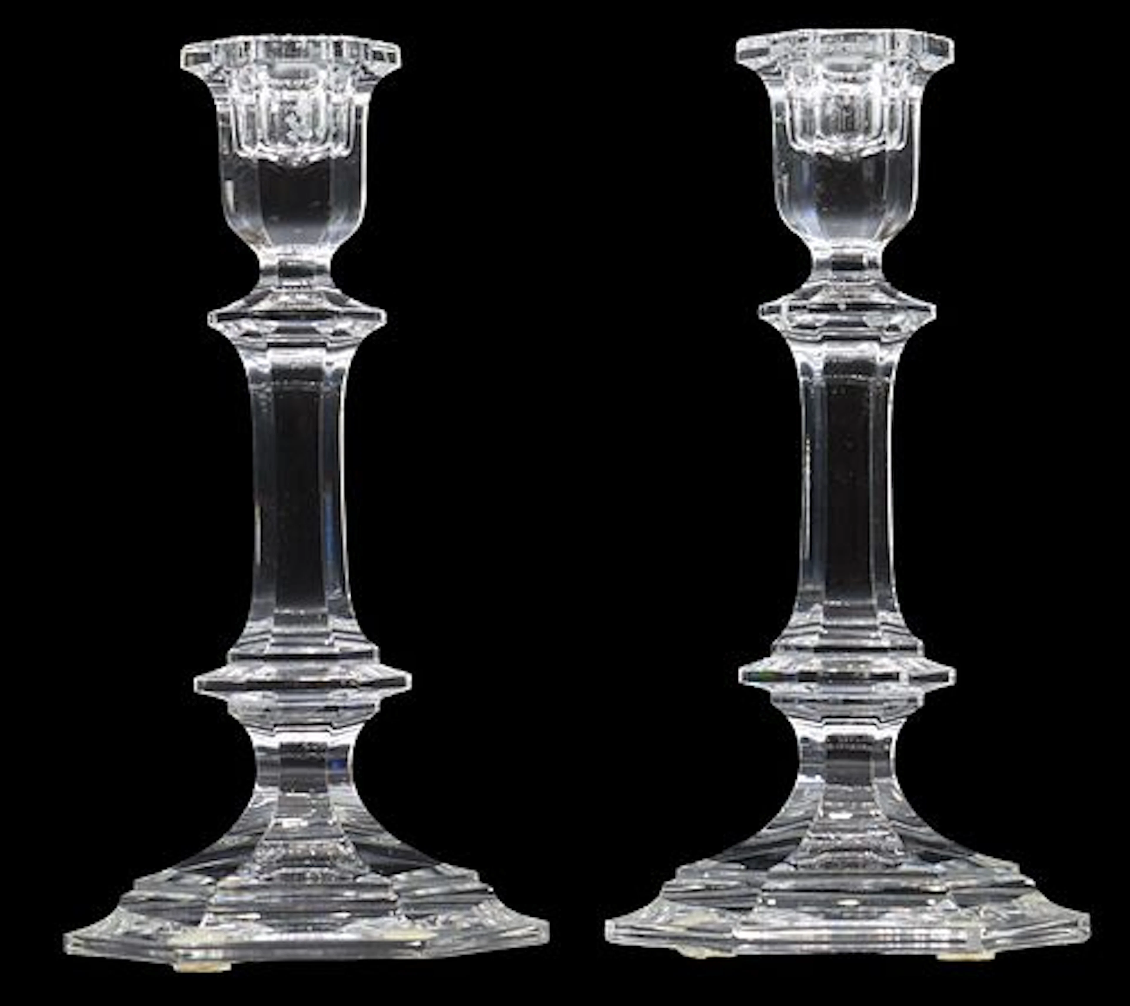 Pair of Baccarat Harcourt-Versailles Crystal Candlesticks
