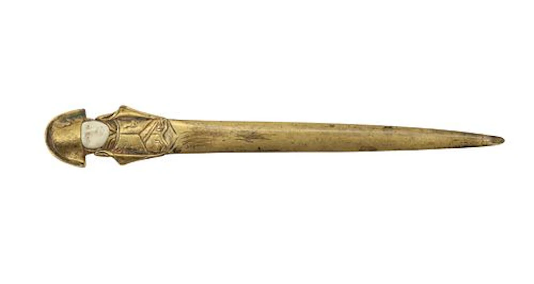 19th Century French Bronze and Bone Figural Napoleon Letter Opener