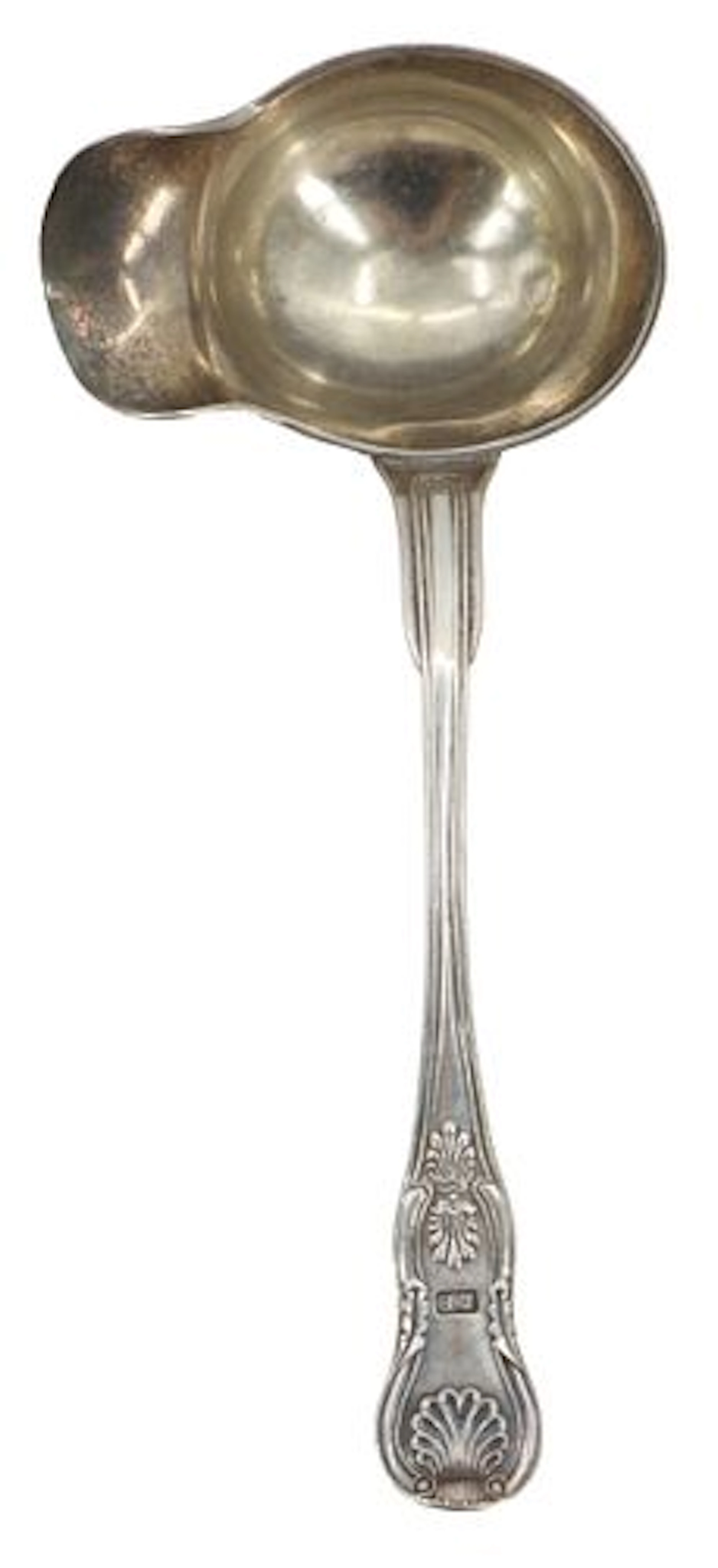 Antique Scottish Sterling Silver Side Pour Spout Gravy Ladle - 1.945 ozt.