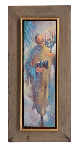 Samuel Grodensky (1894-1974) American, Vertical Impressionist Judaica