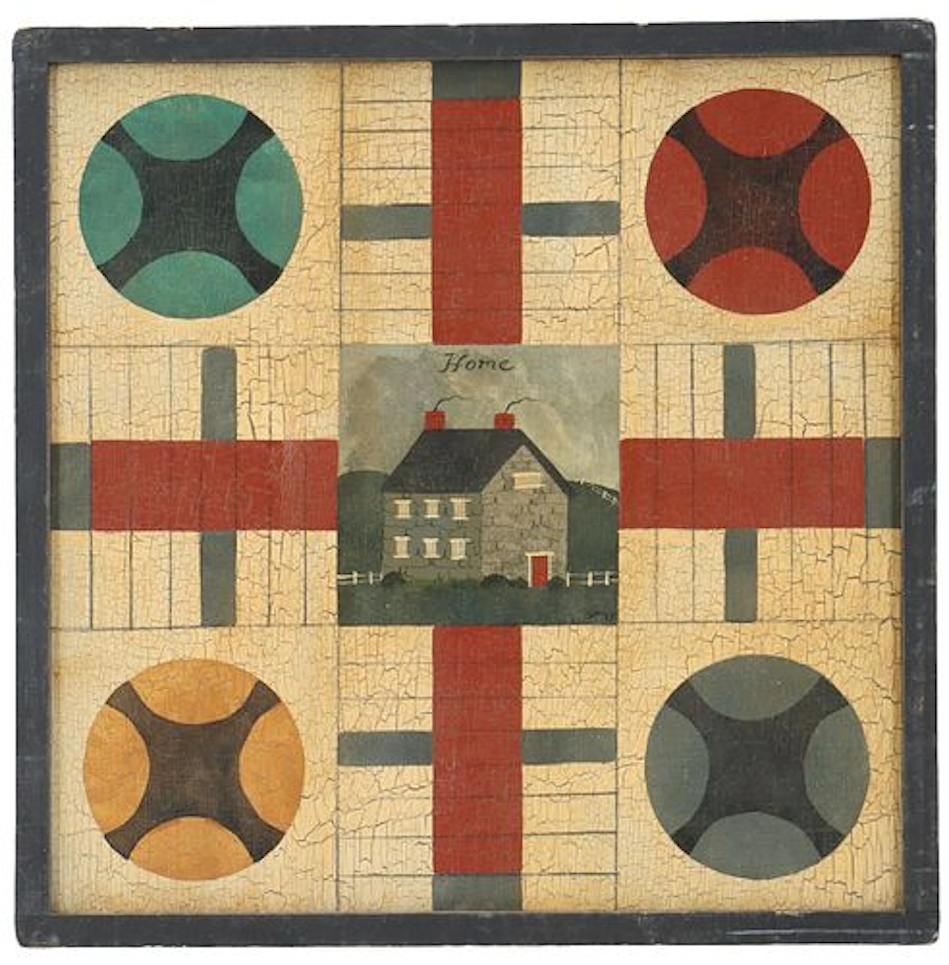 Vintage 19th Century Style Hand Painted Game Board
