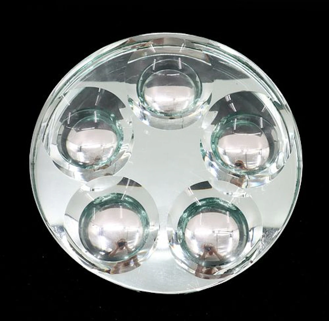 Mid-Century Italian Mirrored Crystal Vide-Poche Tray