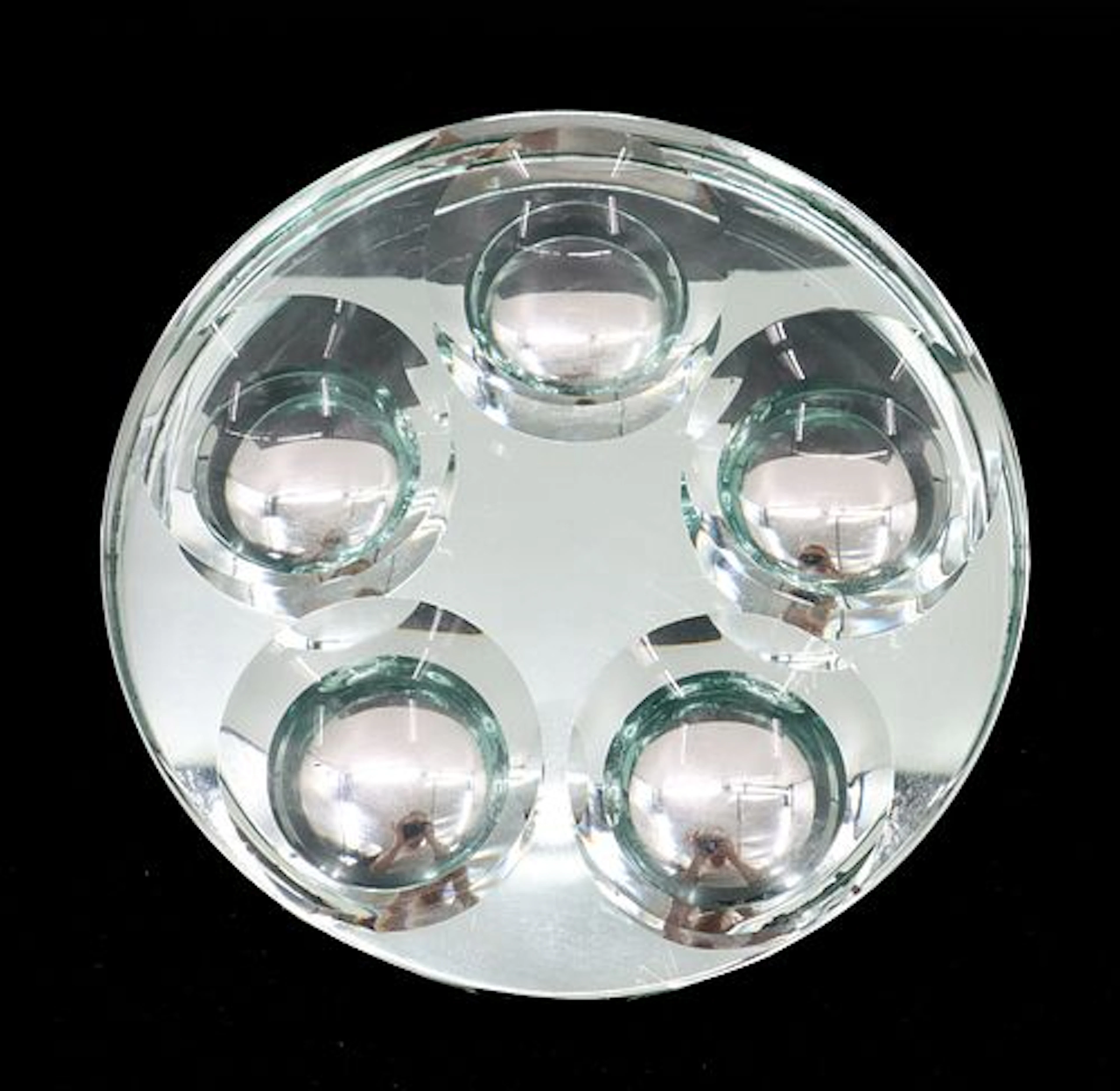 Mid-Century Italian Mirrored Crystal Vide-Poche Tray