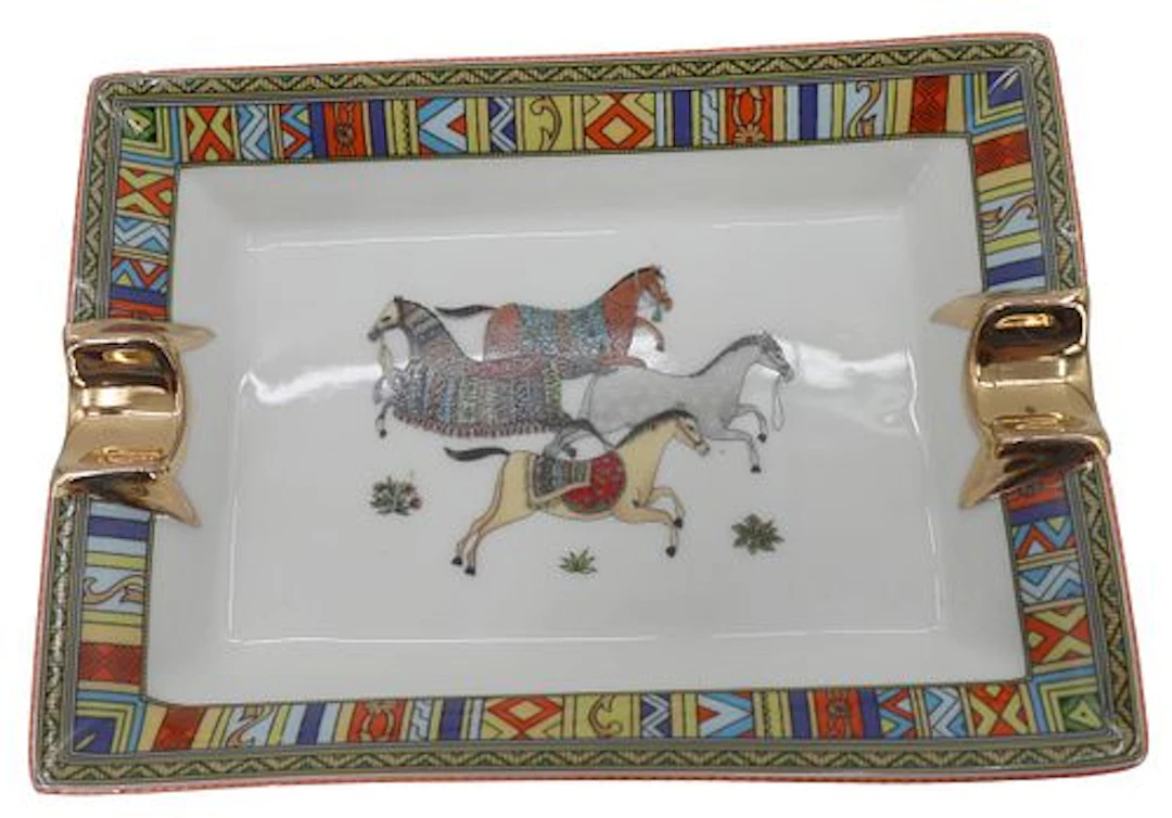 Hermes Horse of the Orient Porcelain Cigar Ashtray