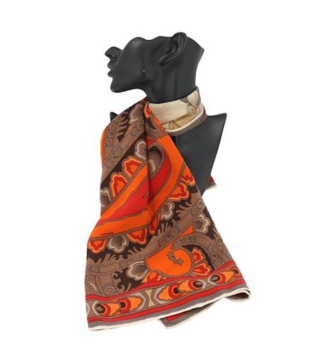 Leonard Paris Red Paisley Silk Scarf