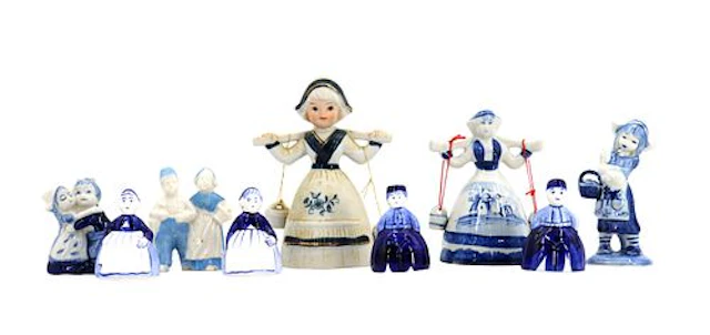 (9) Dutch Delft Earthenware Statues and Figurines