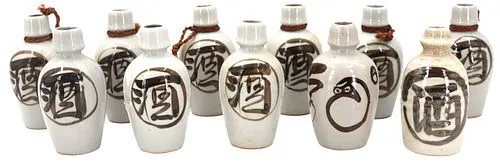(11) Japanese Tokuri Sake Bottles