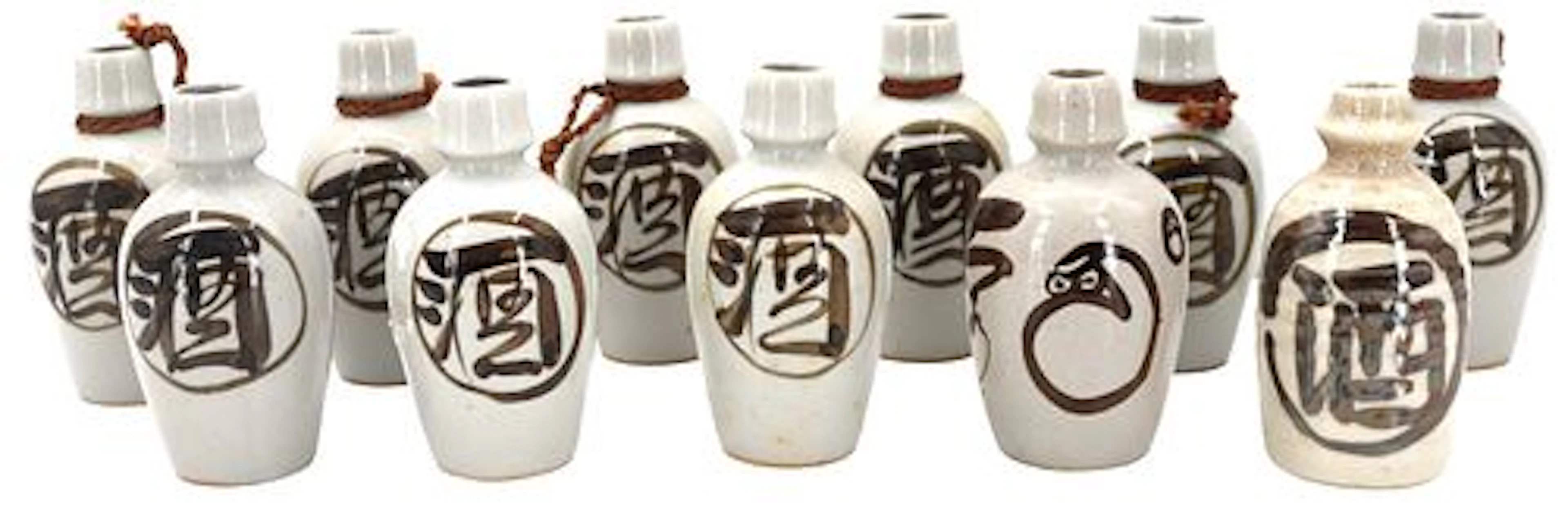 (11) Japanese Tokuri Sake Bottles