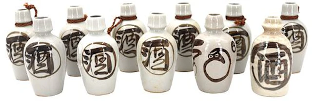 (11) Japanese Tokuri Sake Bottles